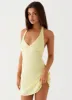 Heavy Hearted Mini Dress - Yellow sold by Peppermayo