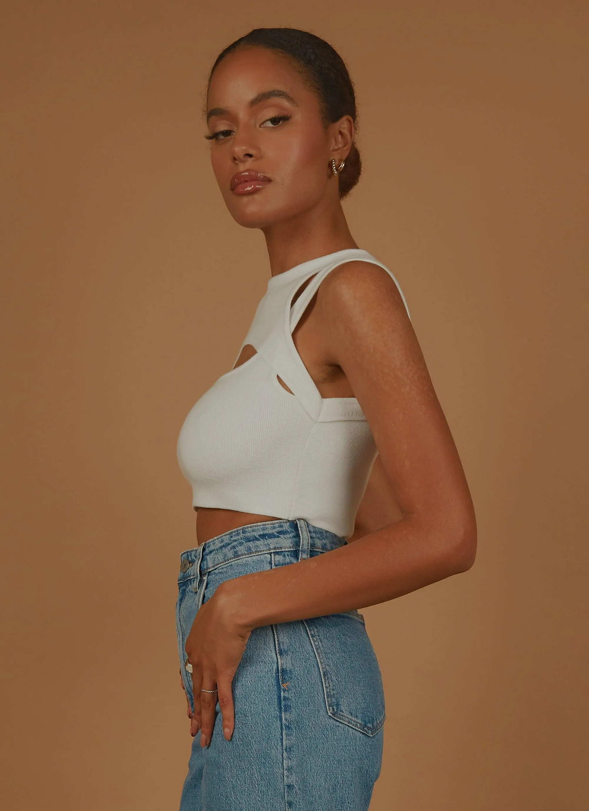 Gigi Girl Knit Crop - White sold by Peppermayo product image thumbnail 5