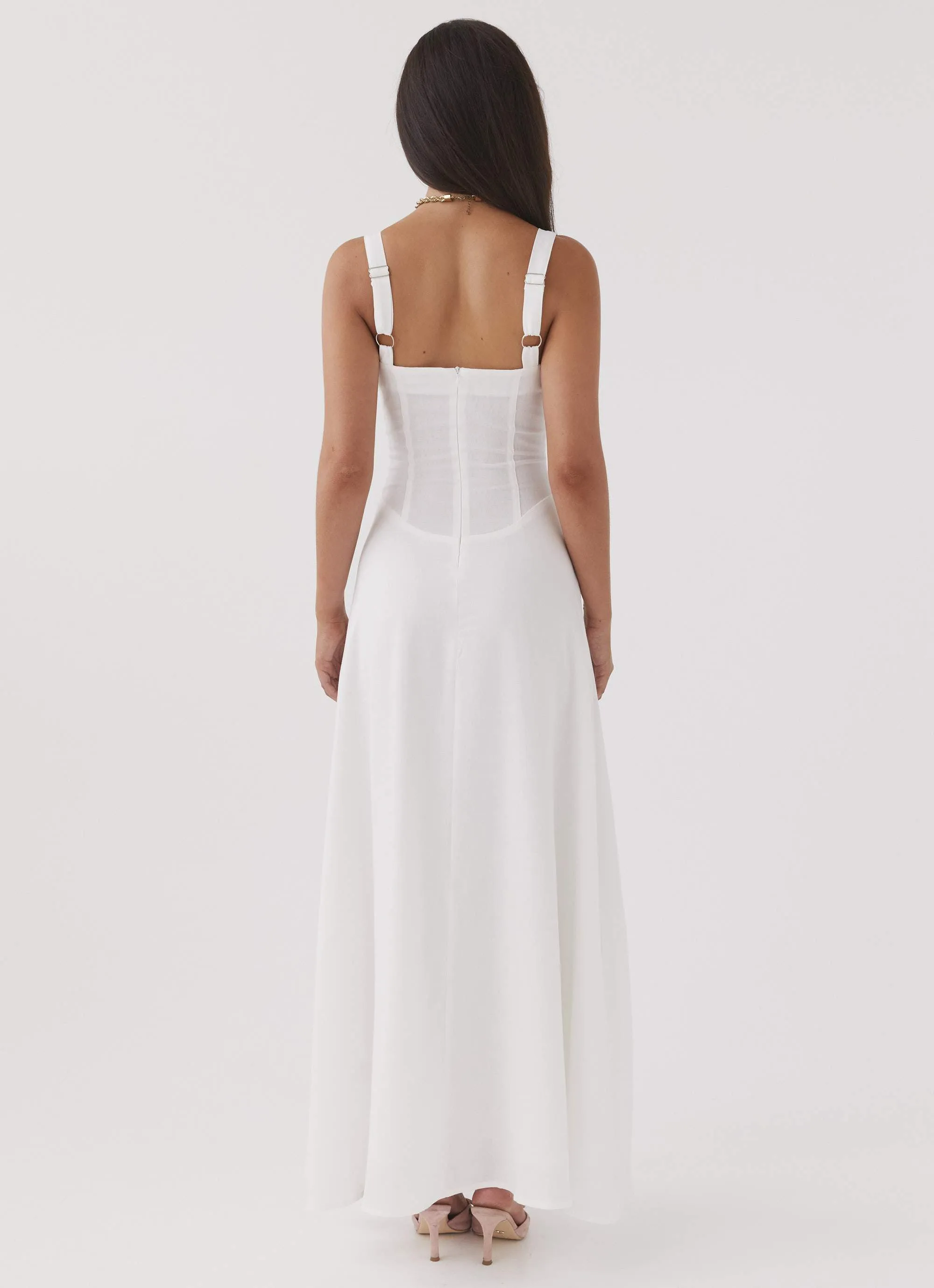 Lucie Linen Maxi Dress - White sold by Peppermayo product image thumbnail 4