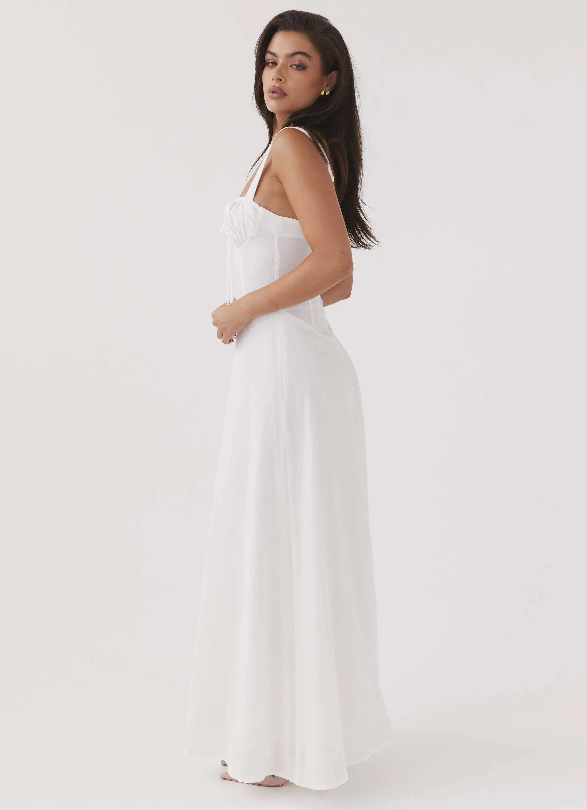 Lucie Linen Maxi Dress - White sold by Peppermayo product image thumbnail 3