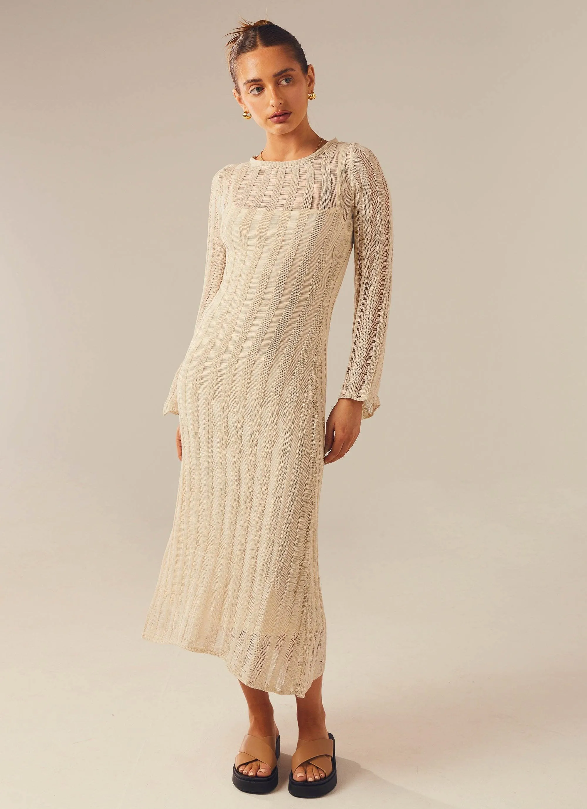 All I Want Maxi Dress - Beige sold by Peppermayo