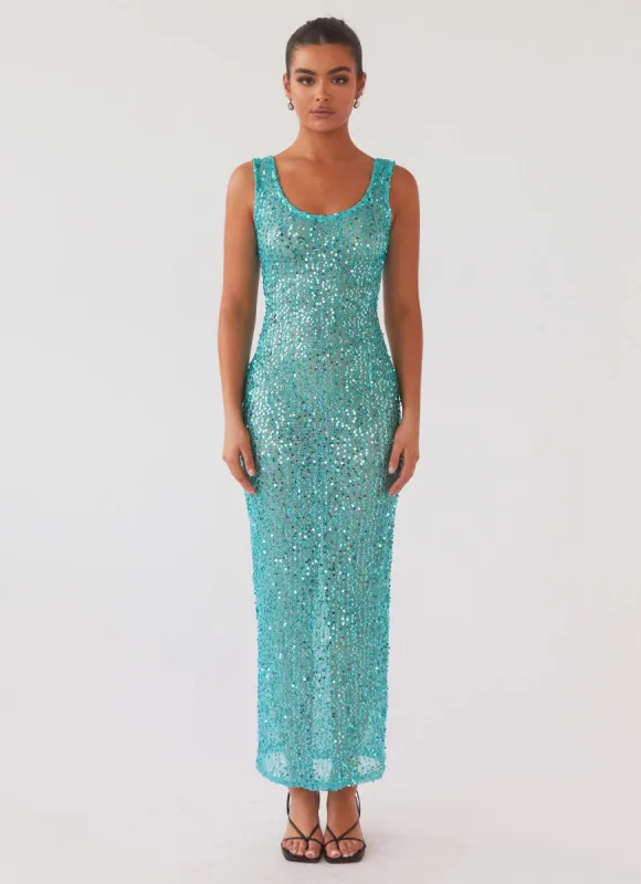 Sweet Essence Maxi Dress - Crystal sold by Peppermayo