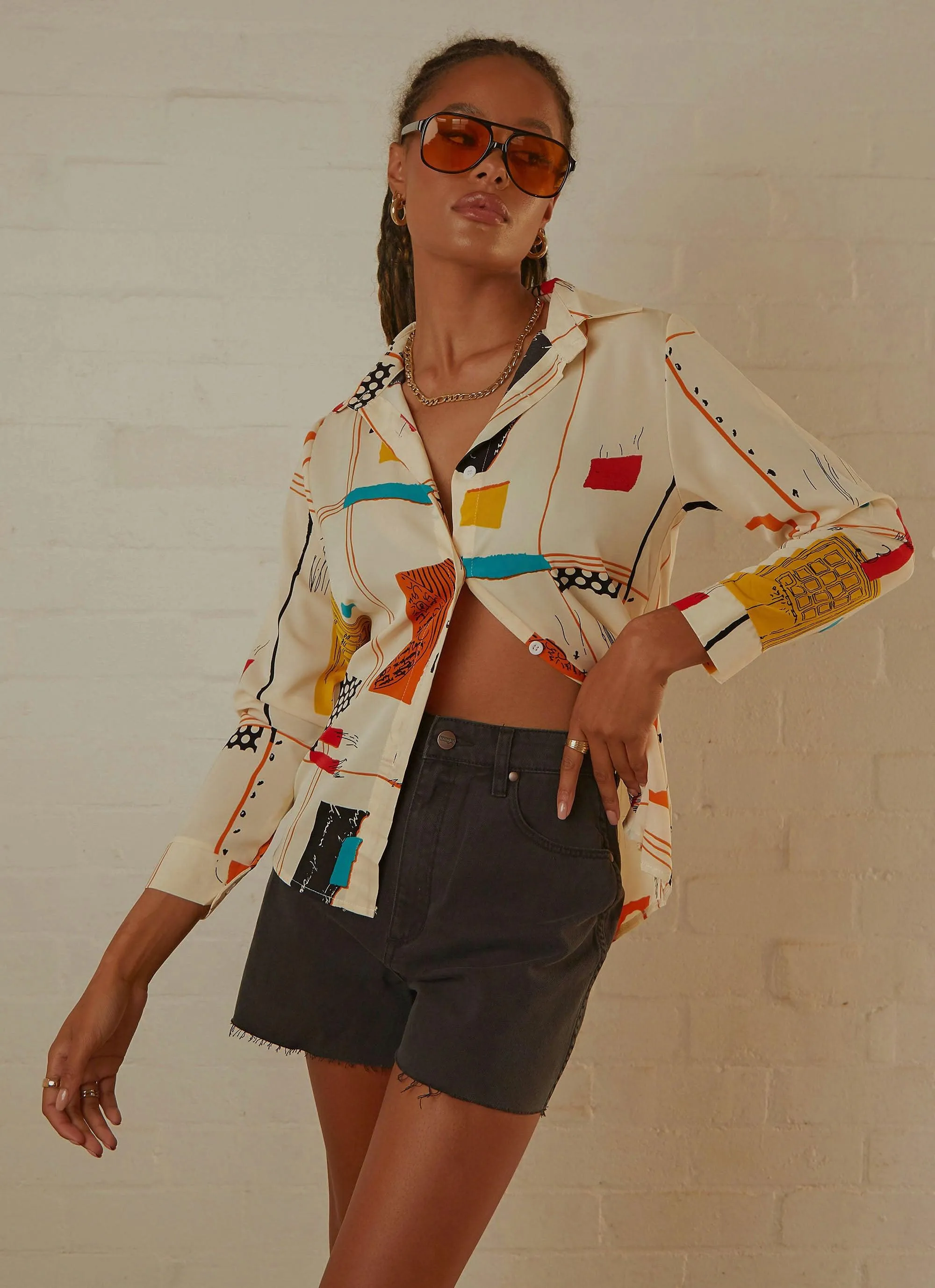 Amalfi Sunsets Shirt - Multi Print sold by Peppermayo