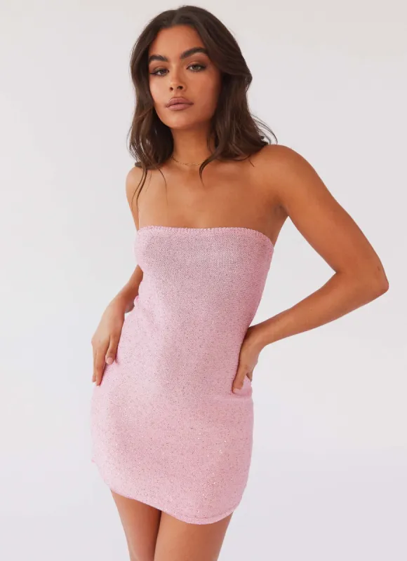 Dance The Night Tube Knit Mini Dress - Pink Dusk sold by Peppermayo