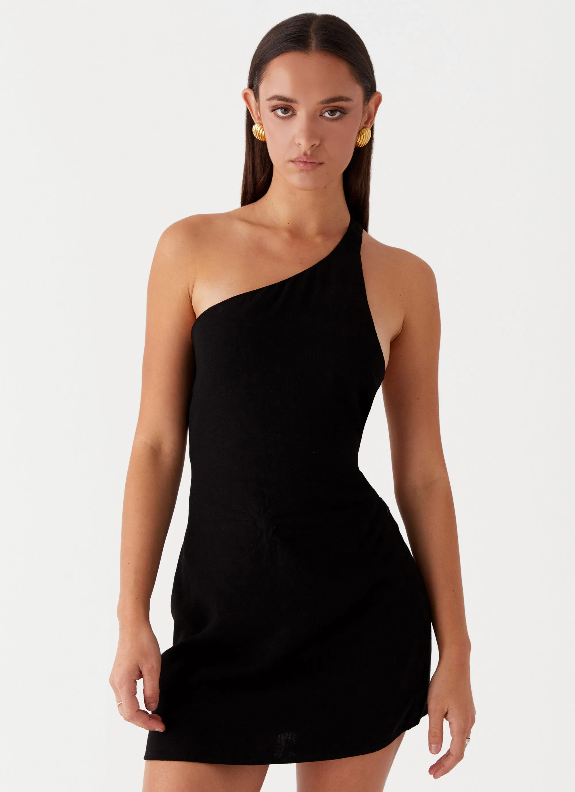 Emilee Tie Back Mini Dress - Black sold by Peppermayo