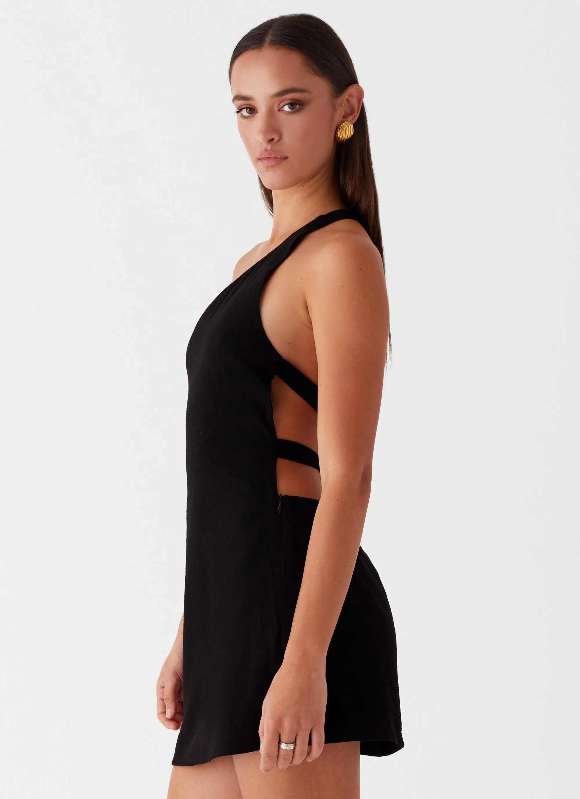 Emilee Tie Back Mini Dress - Black sold by Peppermayo product image thumbnail 3
