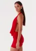 Elysia Chiffon Mini Dress - Red sold by Peppermayo
