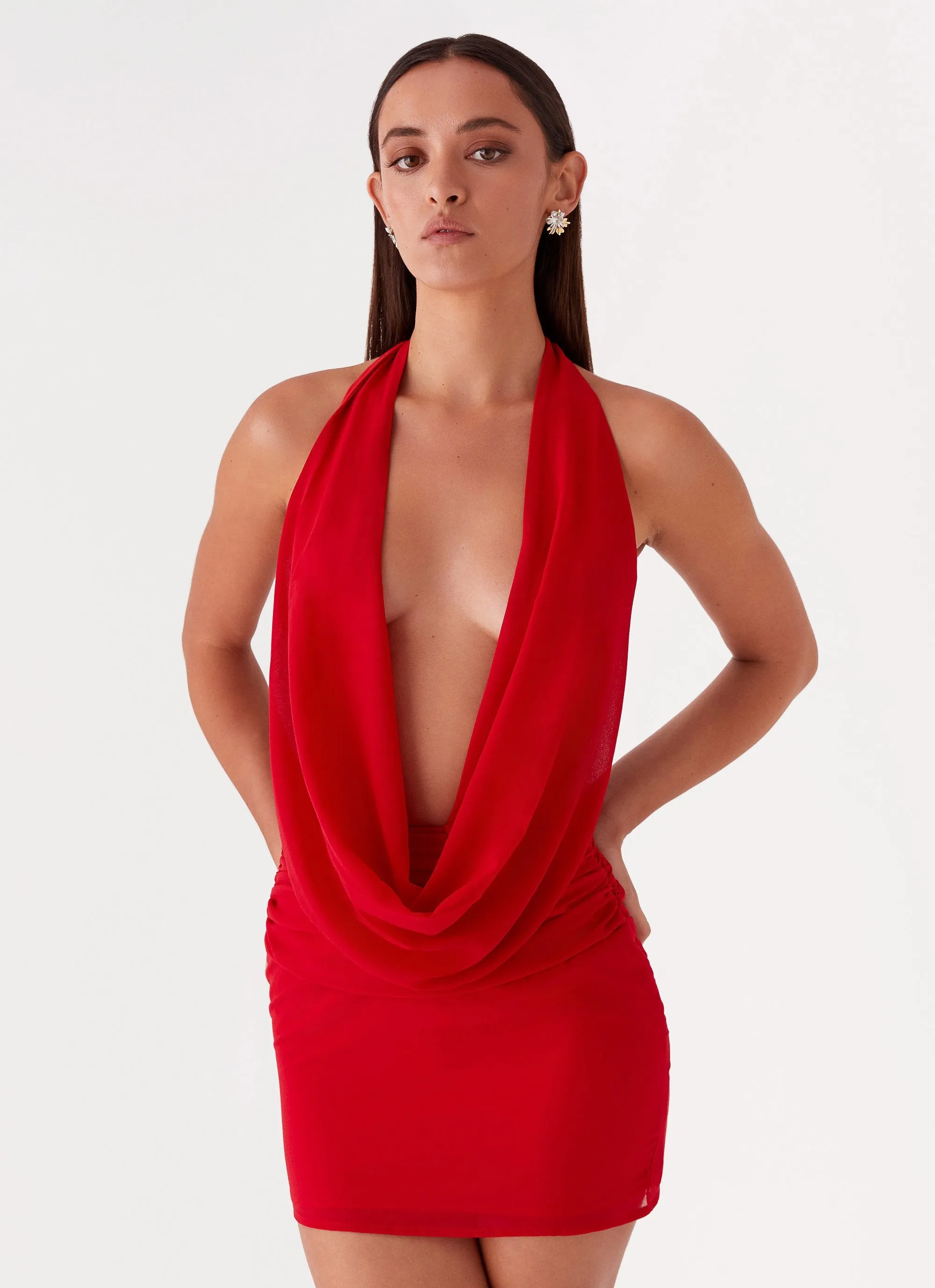 Elysia Mesh Mini Dress - Red sold by Peppermayo product image thumbnail 5