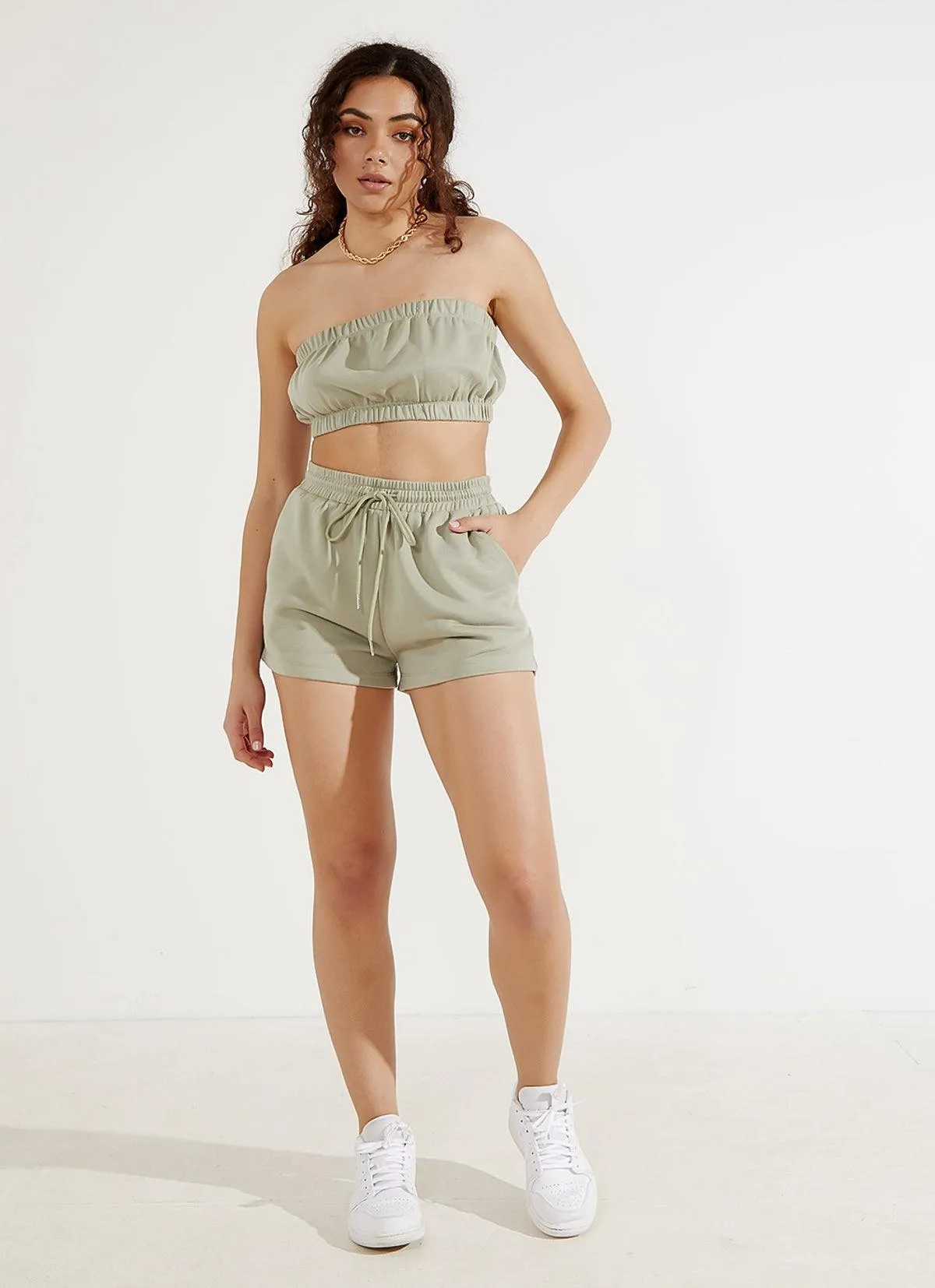 Centre Mark Crop - Khaki sold by Peppermayo product image thumbnail 3