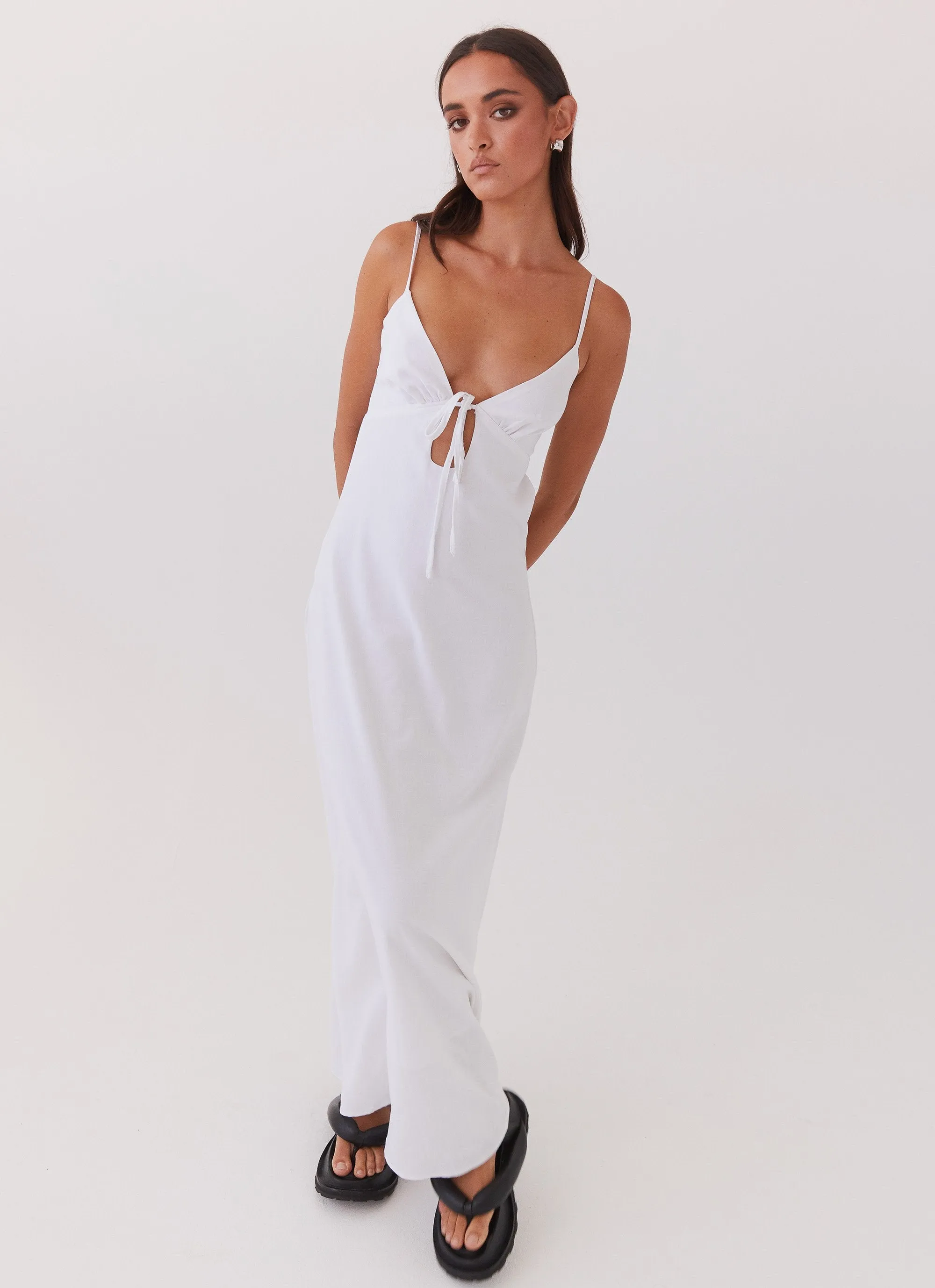 Flora Linen Maxi Dress - White sold by Peppermayo product image thumbnail 5