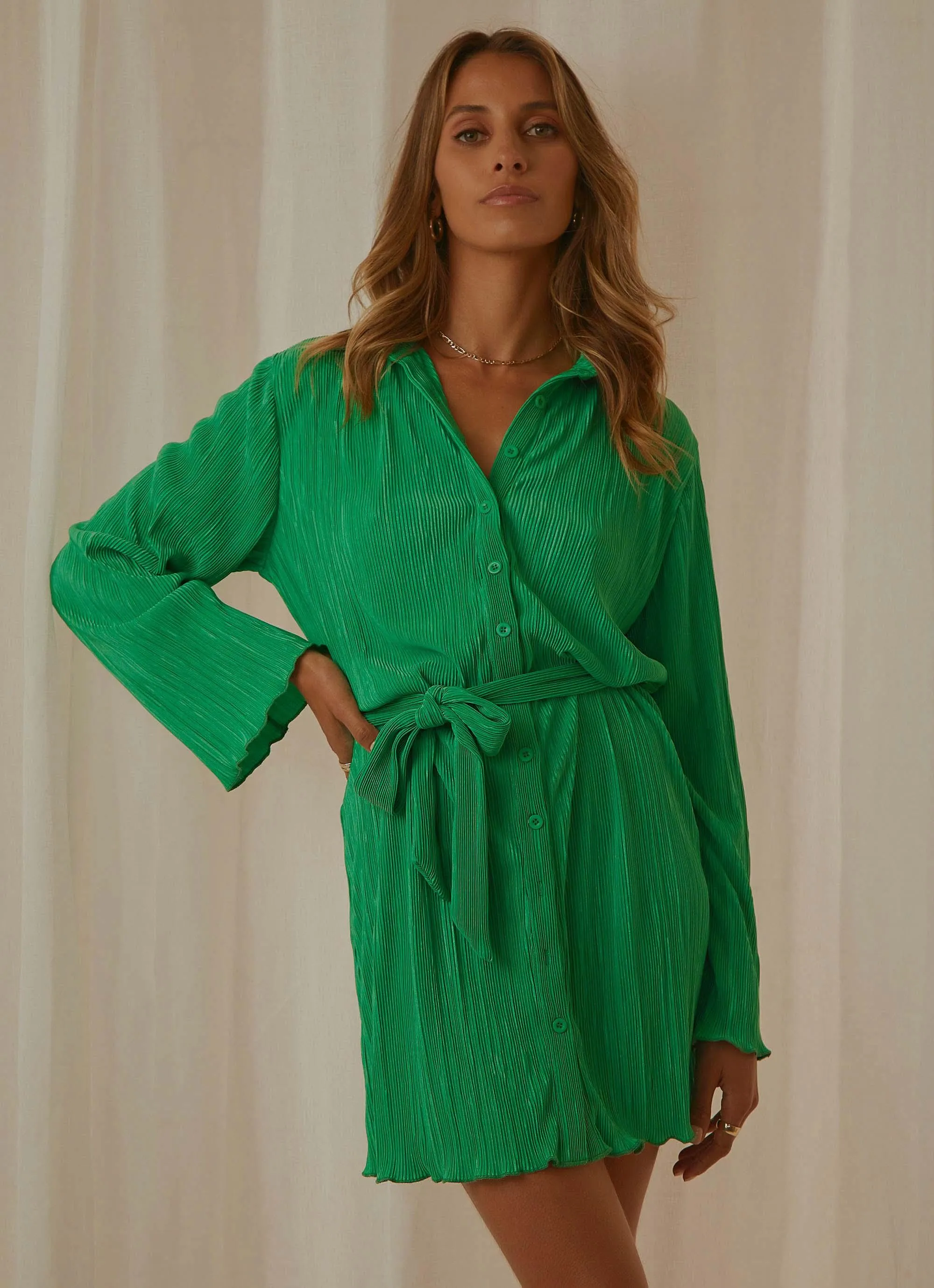 Soho Chic Shirt Dress - Jade Green sold by Peppermayo product image thumbnail 4