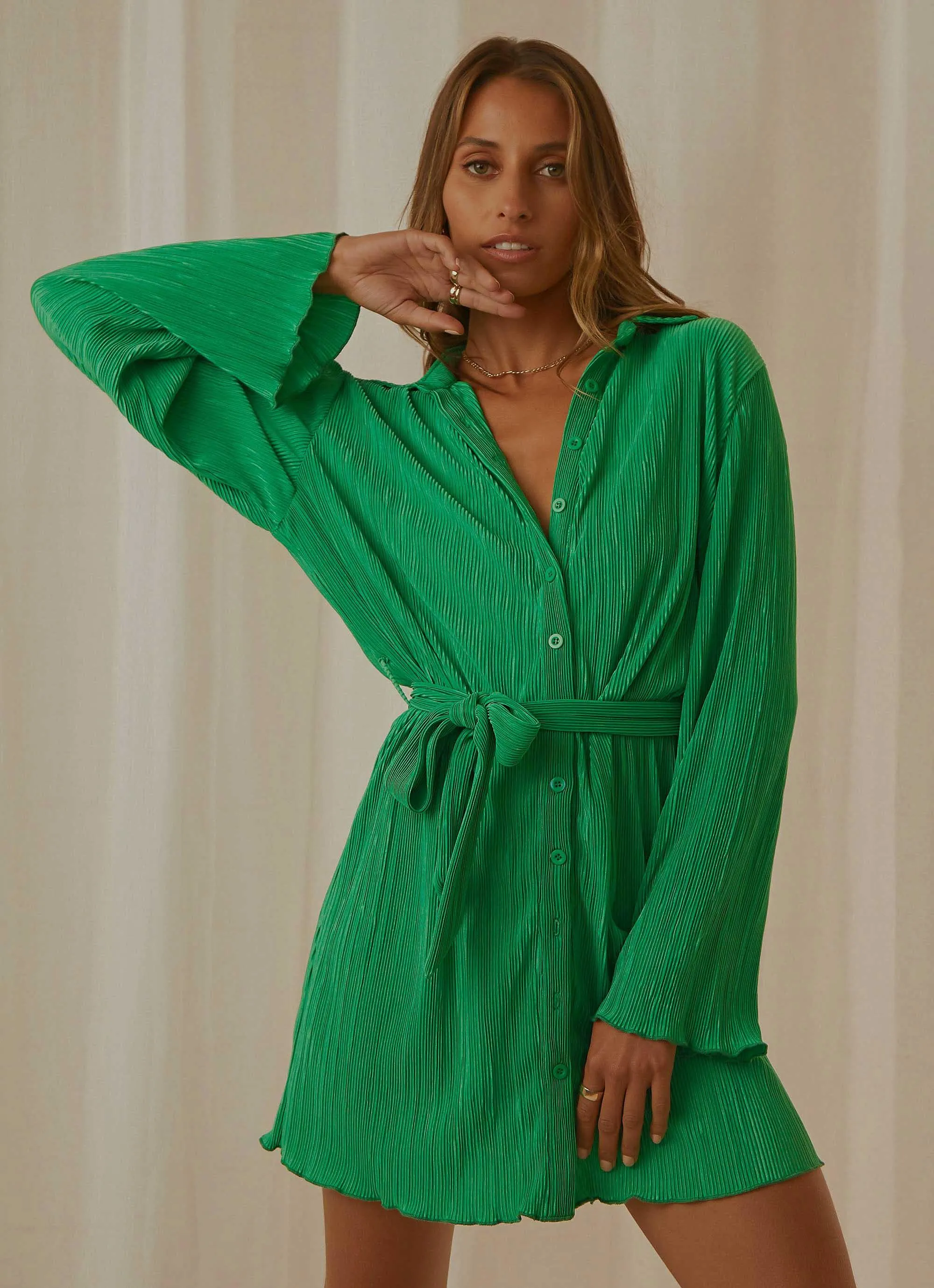 Soho Chic Shirt Dress - Jade Green sold by Peppermayo product image thumbnail 2