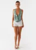 Rio Dreams Cowl Neck Halter Top - Green sold by Peppermayo