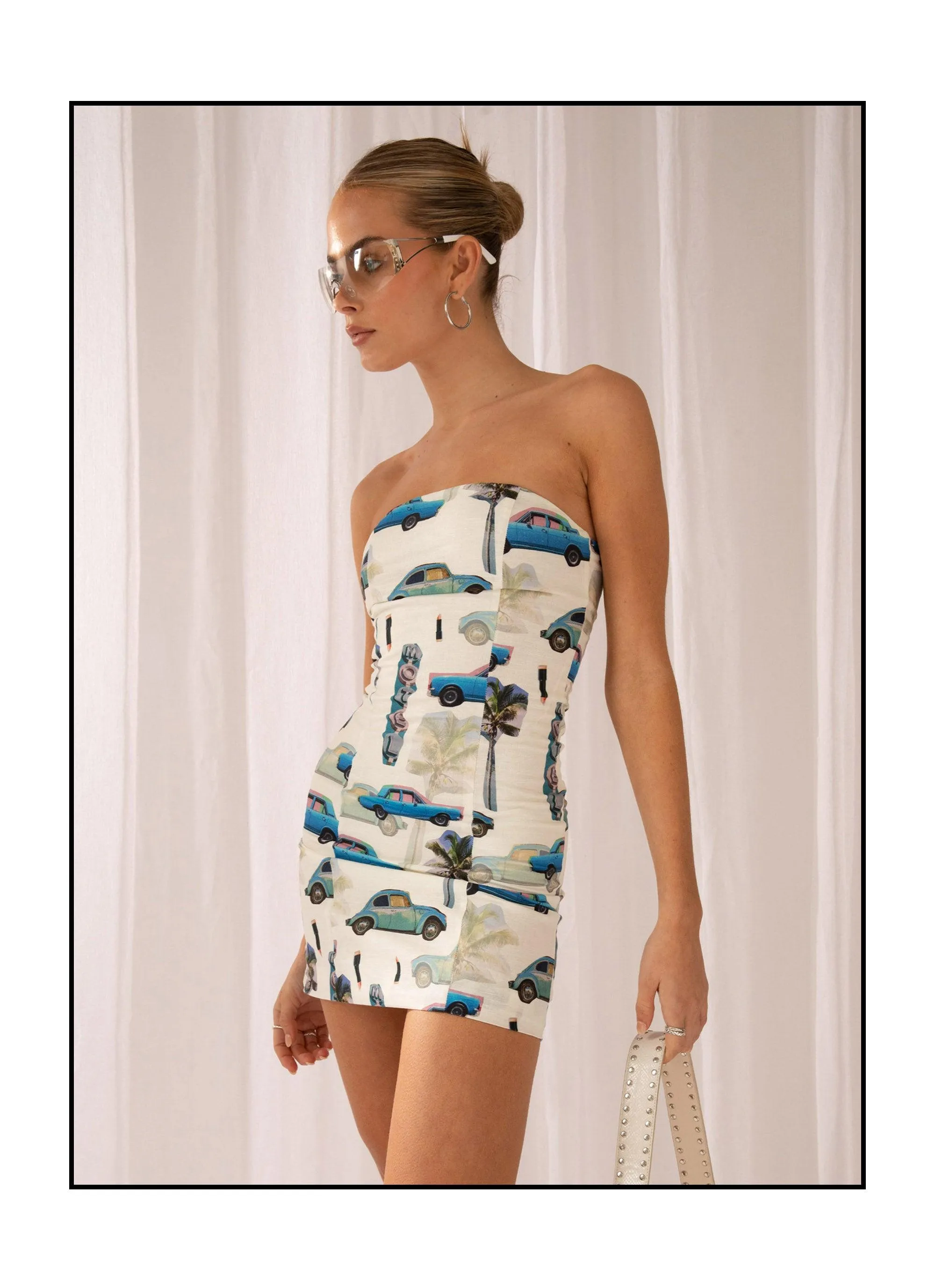 Skyscrapers Linen Mini Dress - Paved Paradise sold by Peppermayo product image thumbnail 2