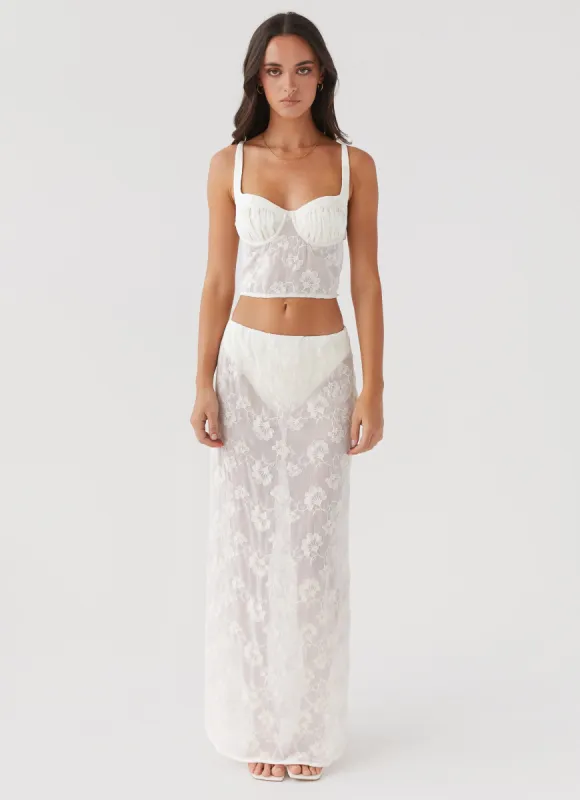 In The Clouds Maxi Skirt - Ivory Petal made by Peppermayo