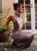 Wynn Satin Maxi Dress - Chocolate sold by Peppermayo