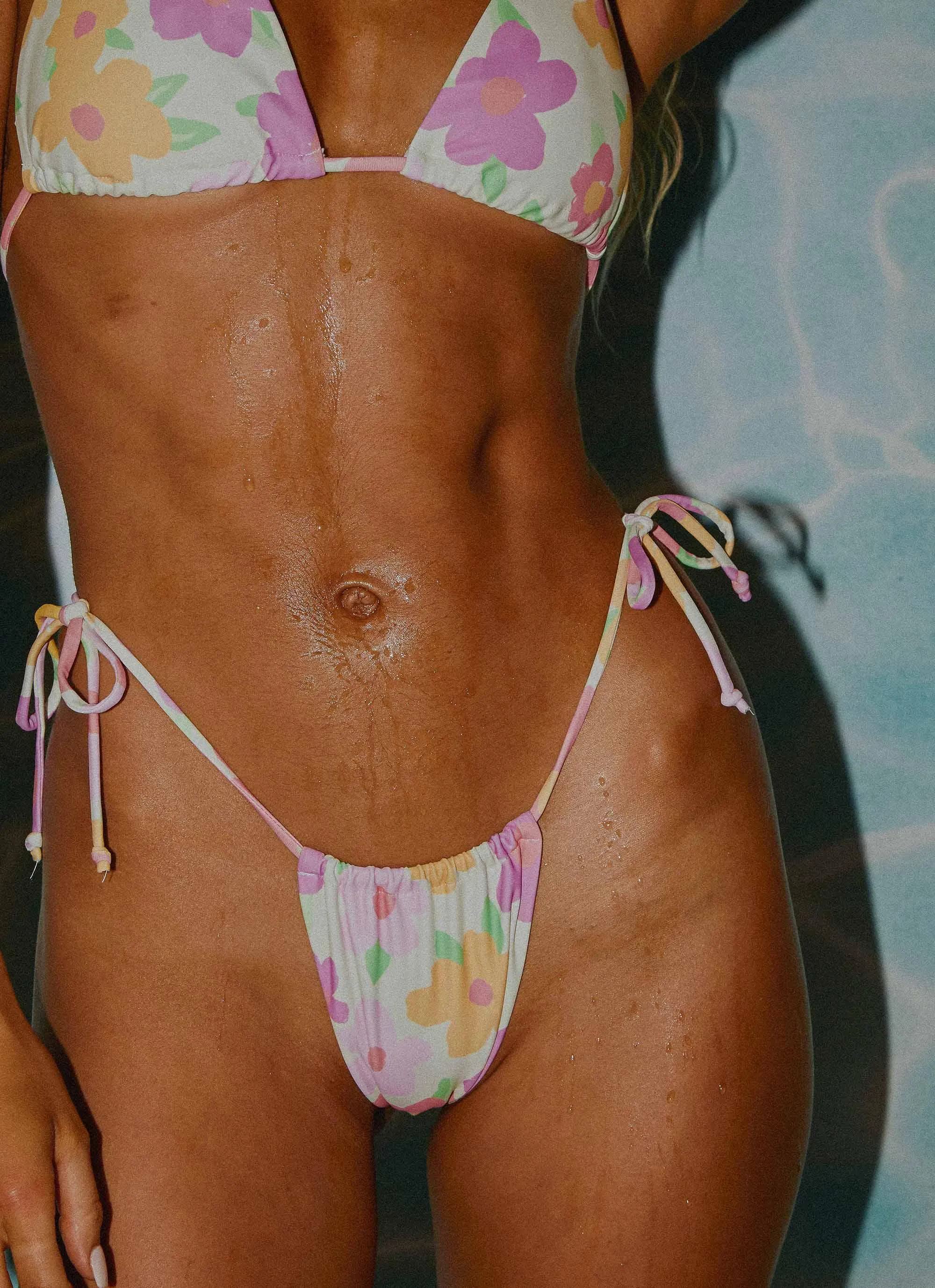 Holidae Tie Bikini Bottom - Mariposa sold by Peppermayo