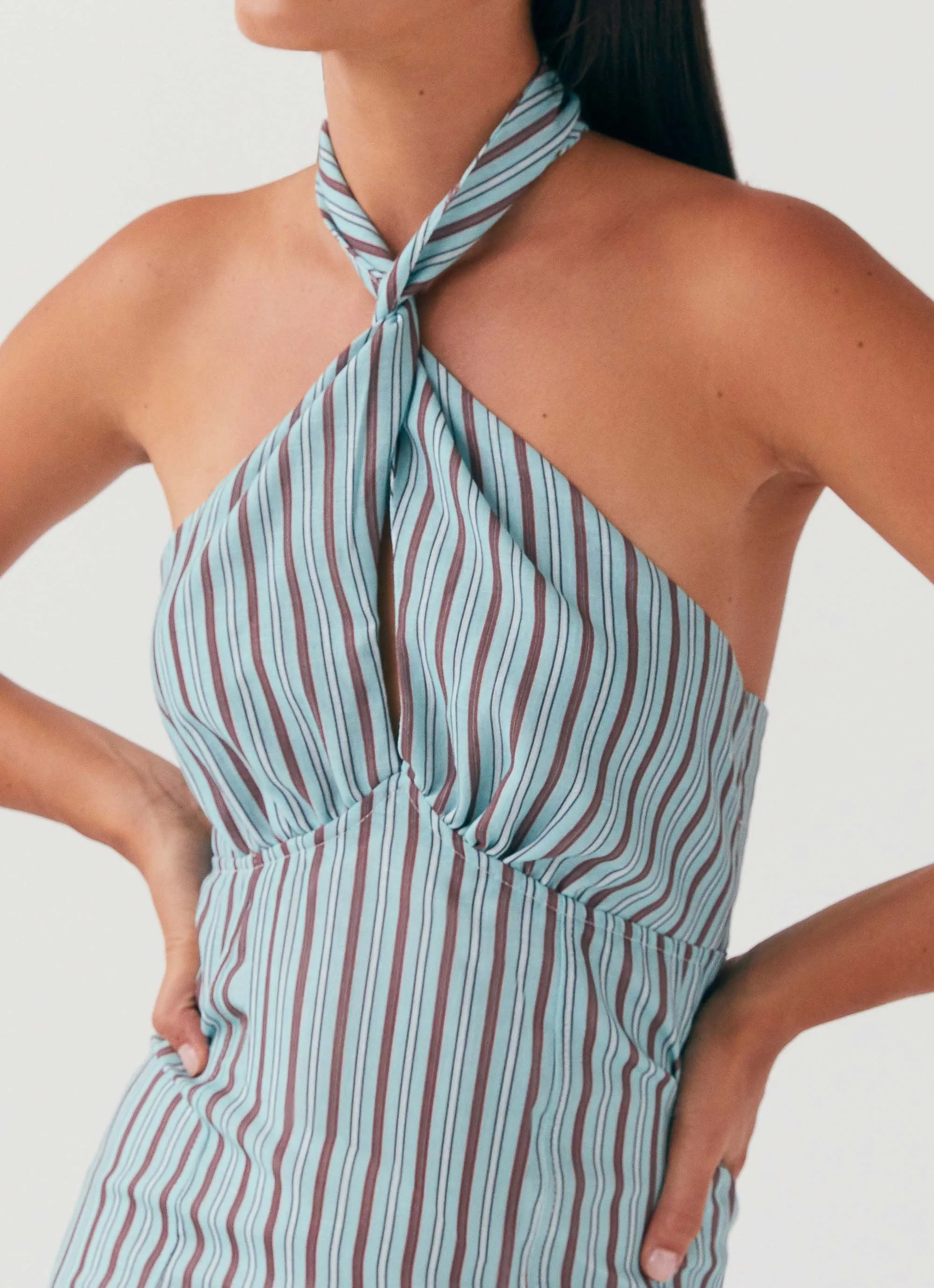 Sabine Linen Mini Dress - Coastal Stripe sold by Peppermayo product image thumbnail 5