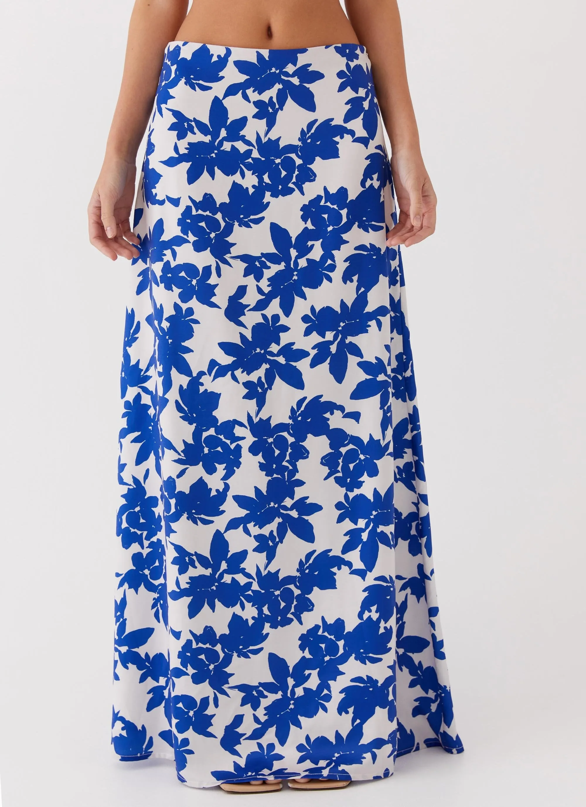 Sky Gaze Low Rise Maxi Skirt - Blue Floral sold by Peppermayo product image thumbnail 5
