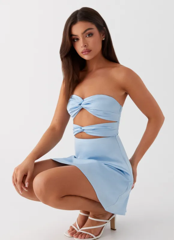 Tianna Mini Dress - Ice Blue sold by Peppermayo