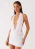Elysia Chiffon Mini Dress - White sold by Peppermayo