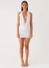 Elysia Chiffon Mini Dress - White sold by Peppermayo