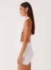 Elysia Chiffon Mini Dress - White sold by Peppermayo