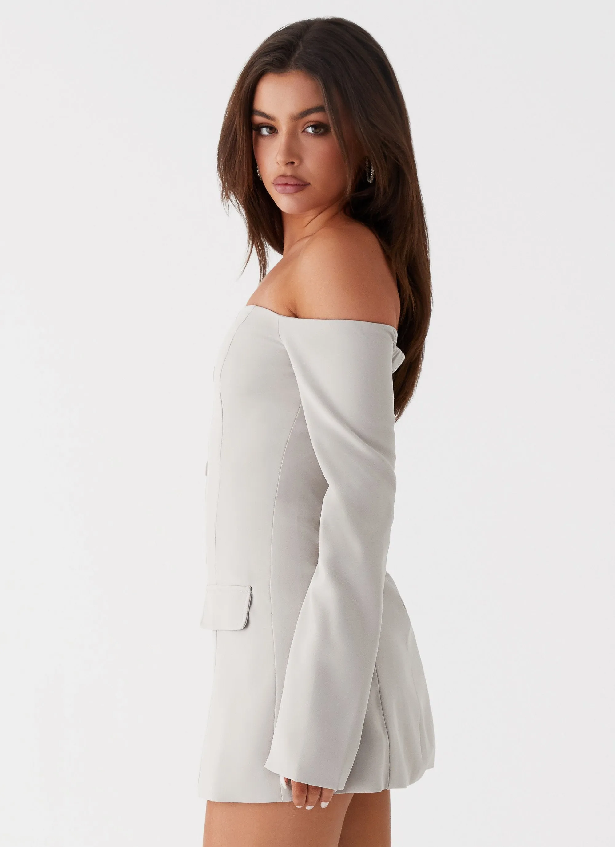 Dominique Blazer Mini Dress - Grey sold by Peppermayo product image thumbnail 3