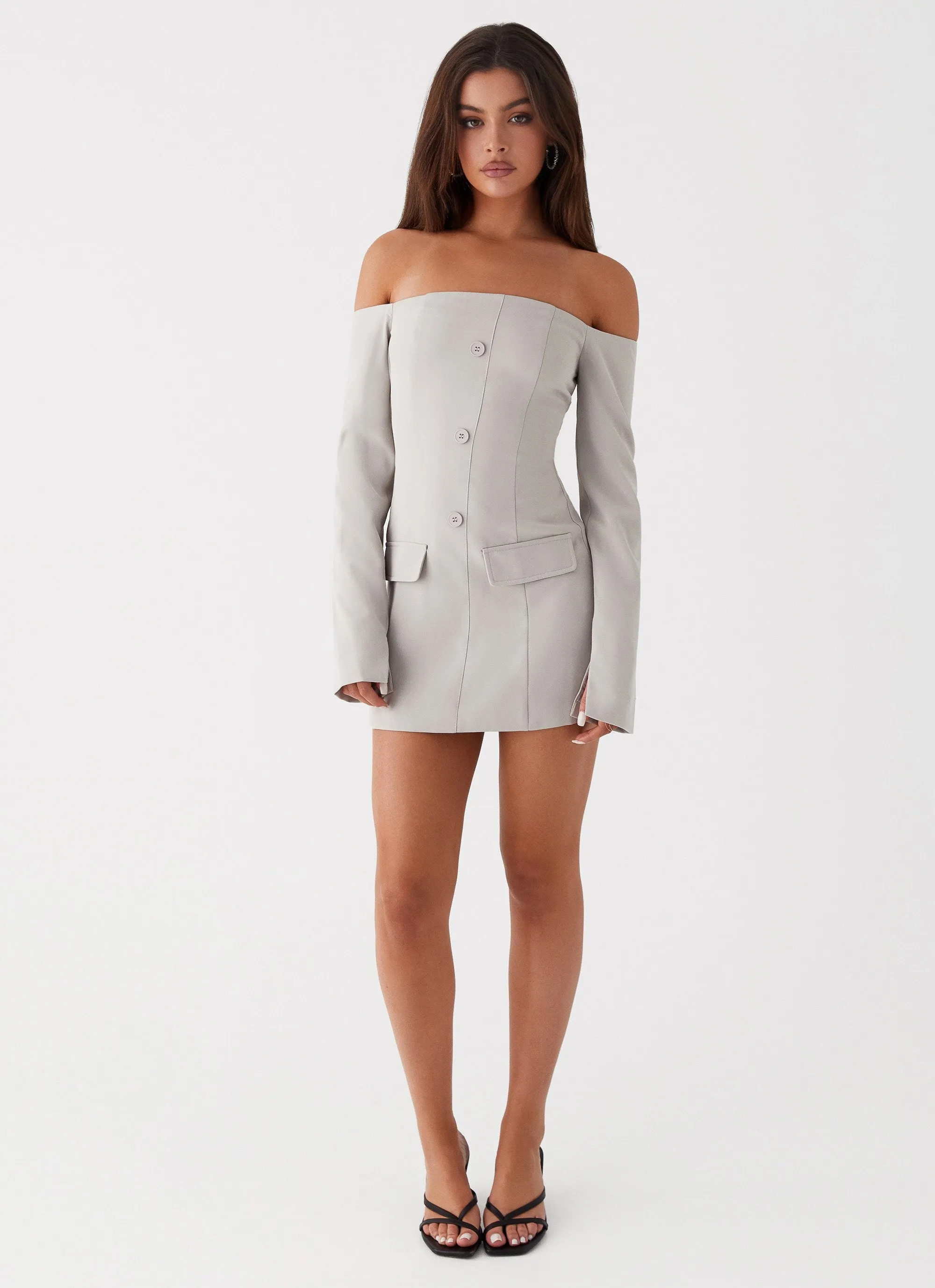 Dominique Blazer Mini Dress - Grey sold by Peppermayo product image thumbnail 2