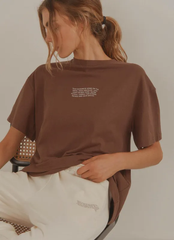 Road Trips Tee - Choc Brown sold by Peppermayo