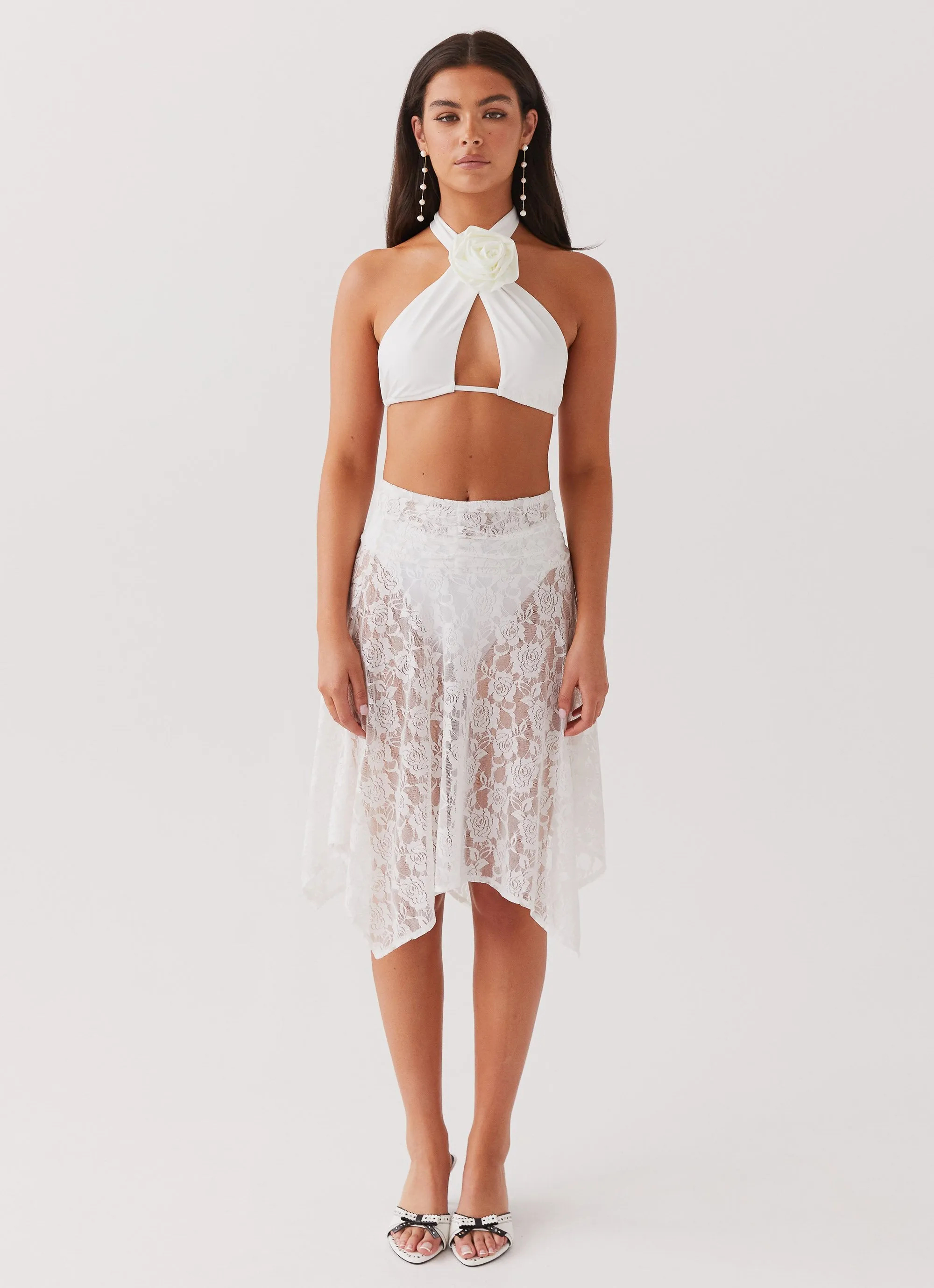 Lori Crossover Crop Top - White sold by Peppermayo product image thumbnail 3