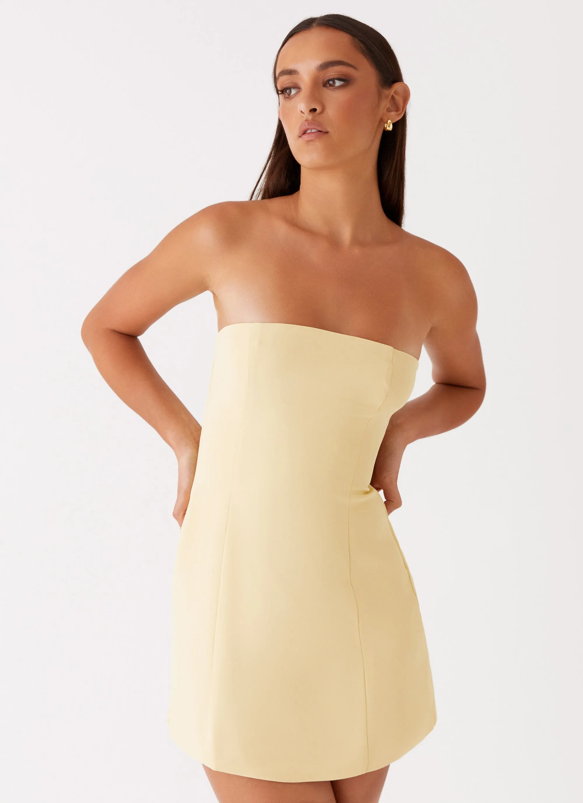 Ayanna Strapless Mini Dress - Yellow sold by Peppermayo product image thumbnail 5