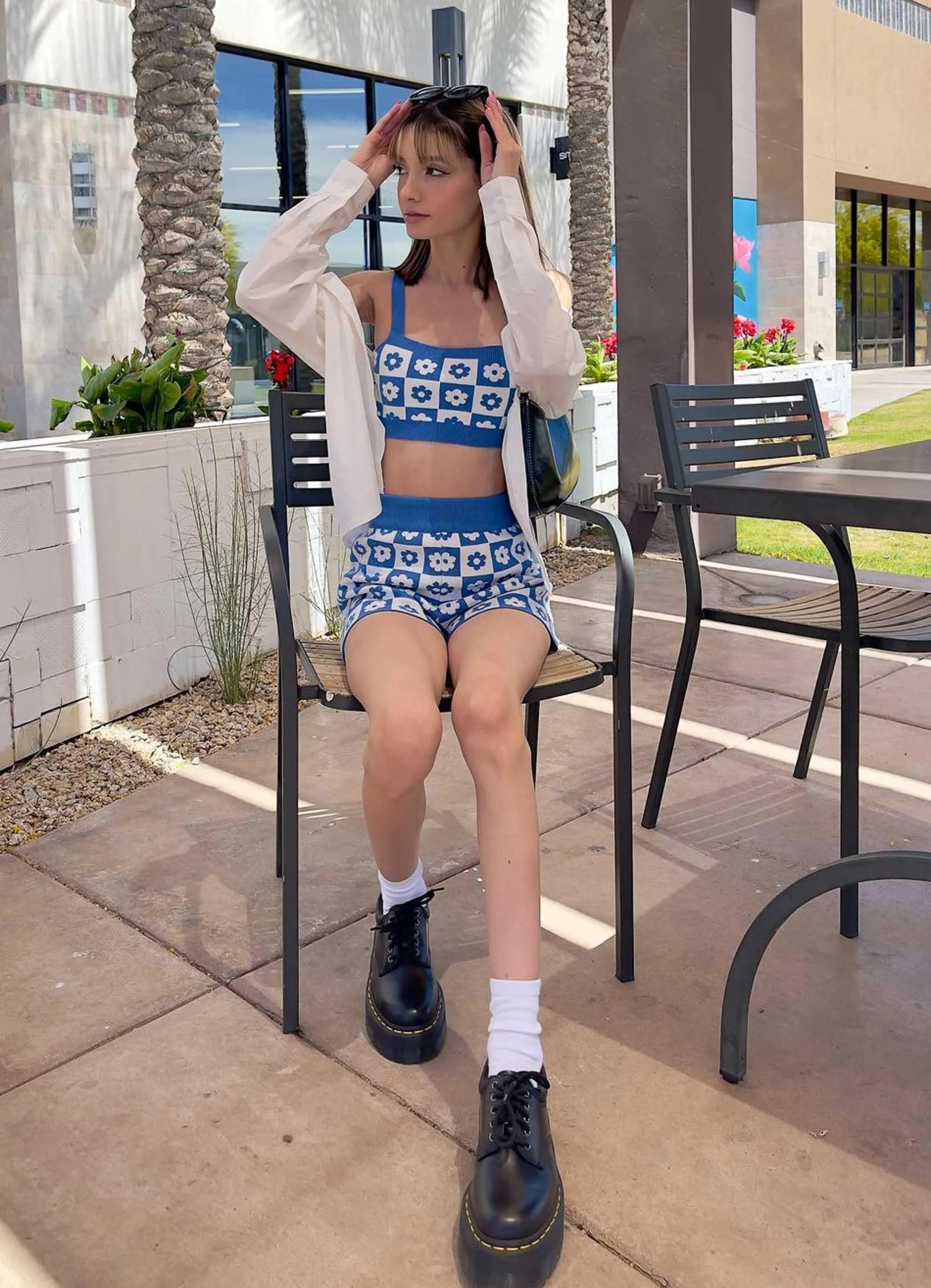 Remix It Knit Crop - Mod Blue Floral sold by Peppermayo product image thumbnail 2