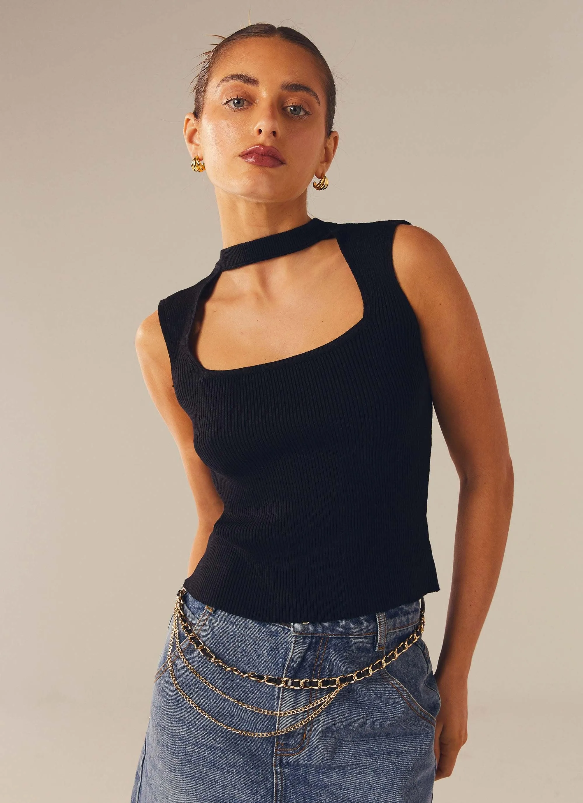 Undecided Knit Top - Black sold by Peppermayo