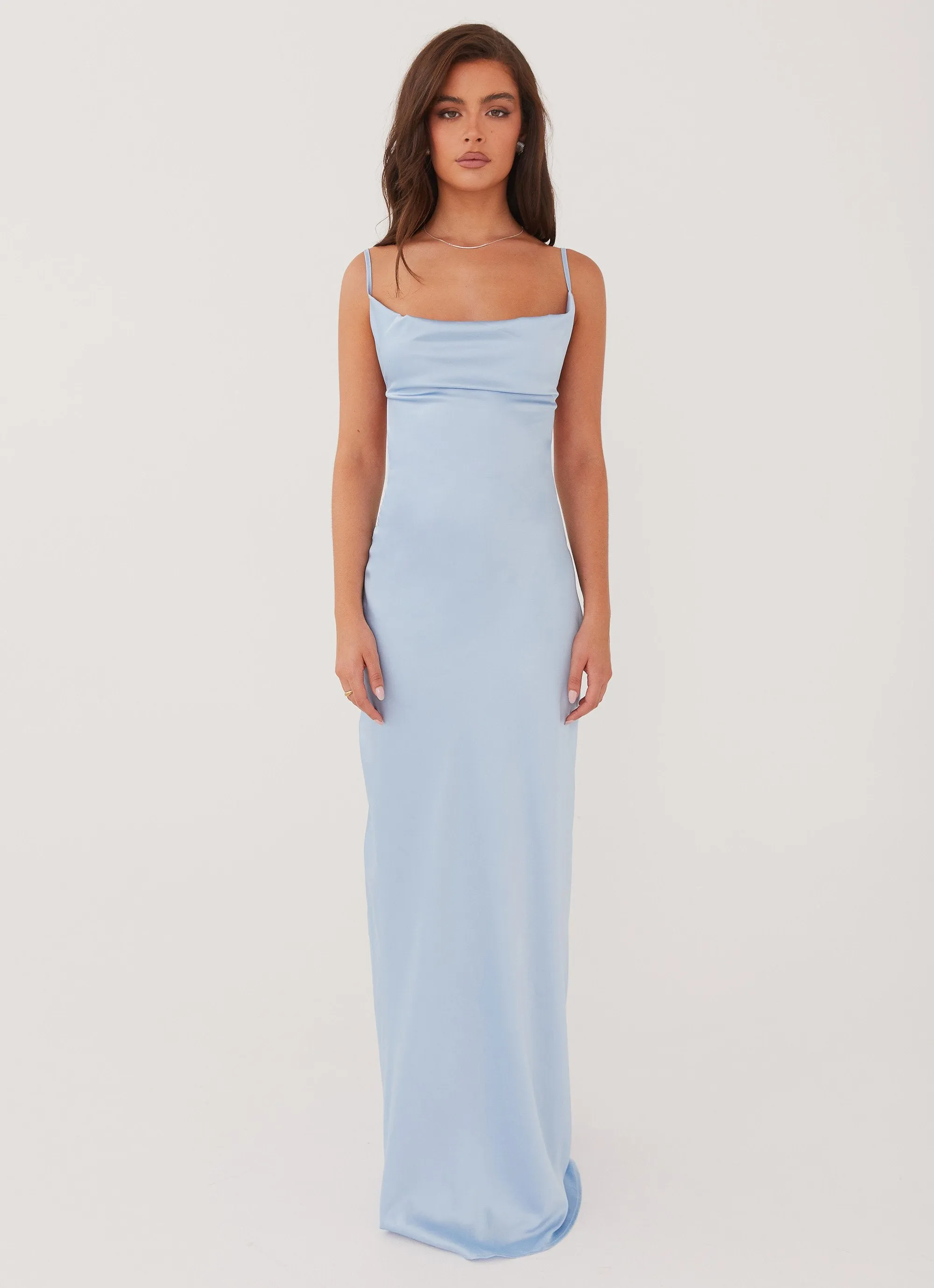 Coastal Escape Satin Maxi Dress - Ice Blue sold by Peppermayo product image thumbnail 2