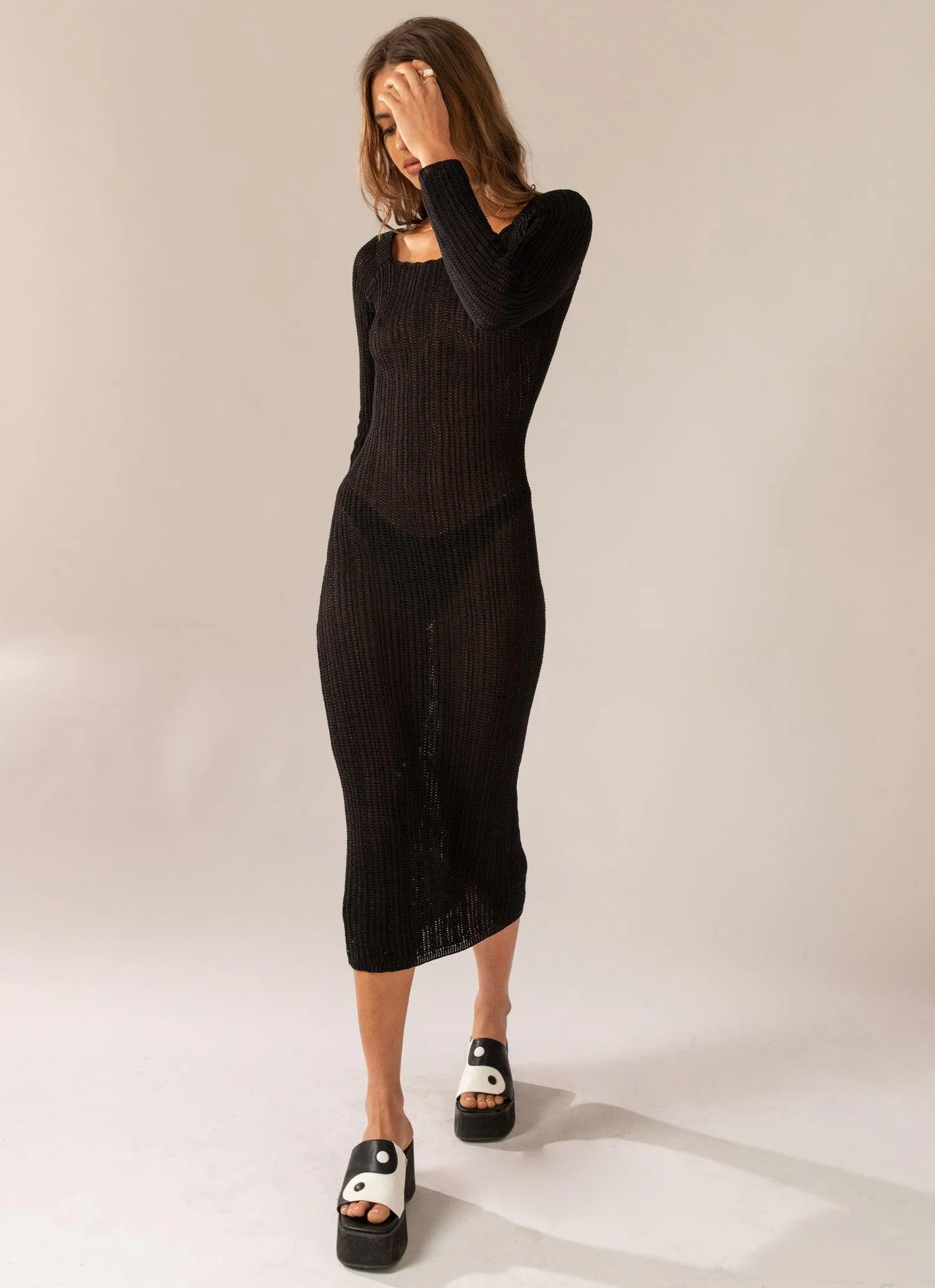 Love Ride Crochet Maxi Dress - Black sold by Peppermayo product image thumbnail 3
