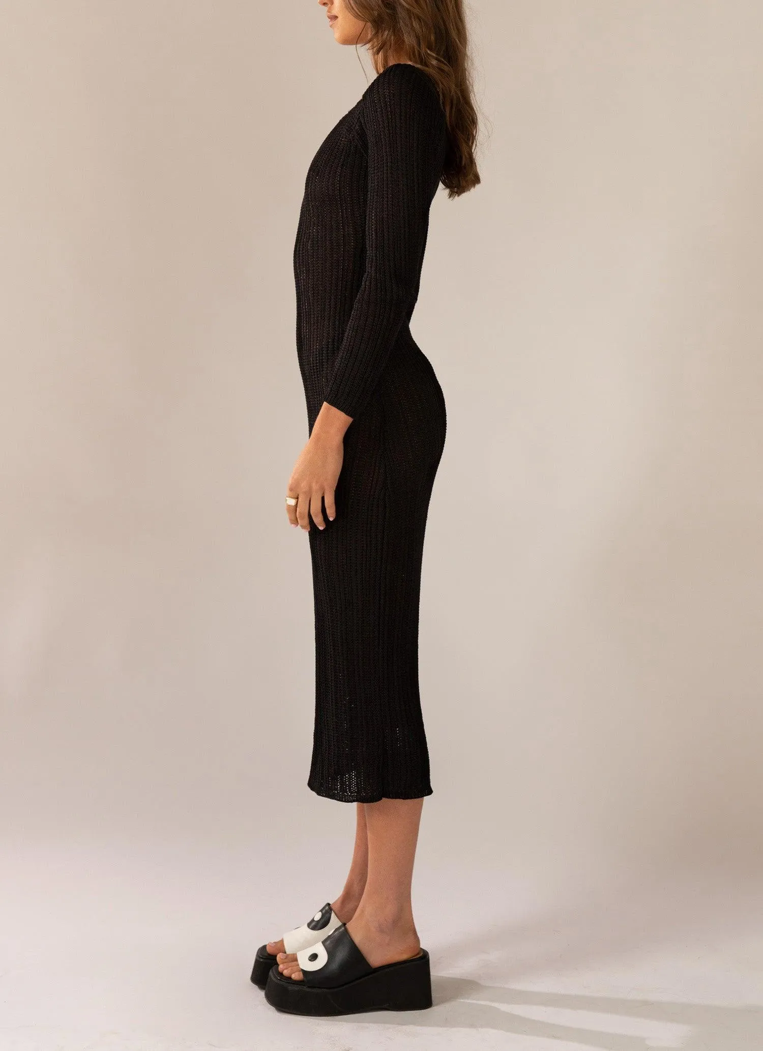 Love Ride Crochet Maxi Dress - Black sold by Peppermayo product image thumbnail 4