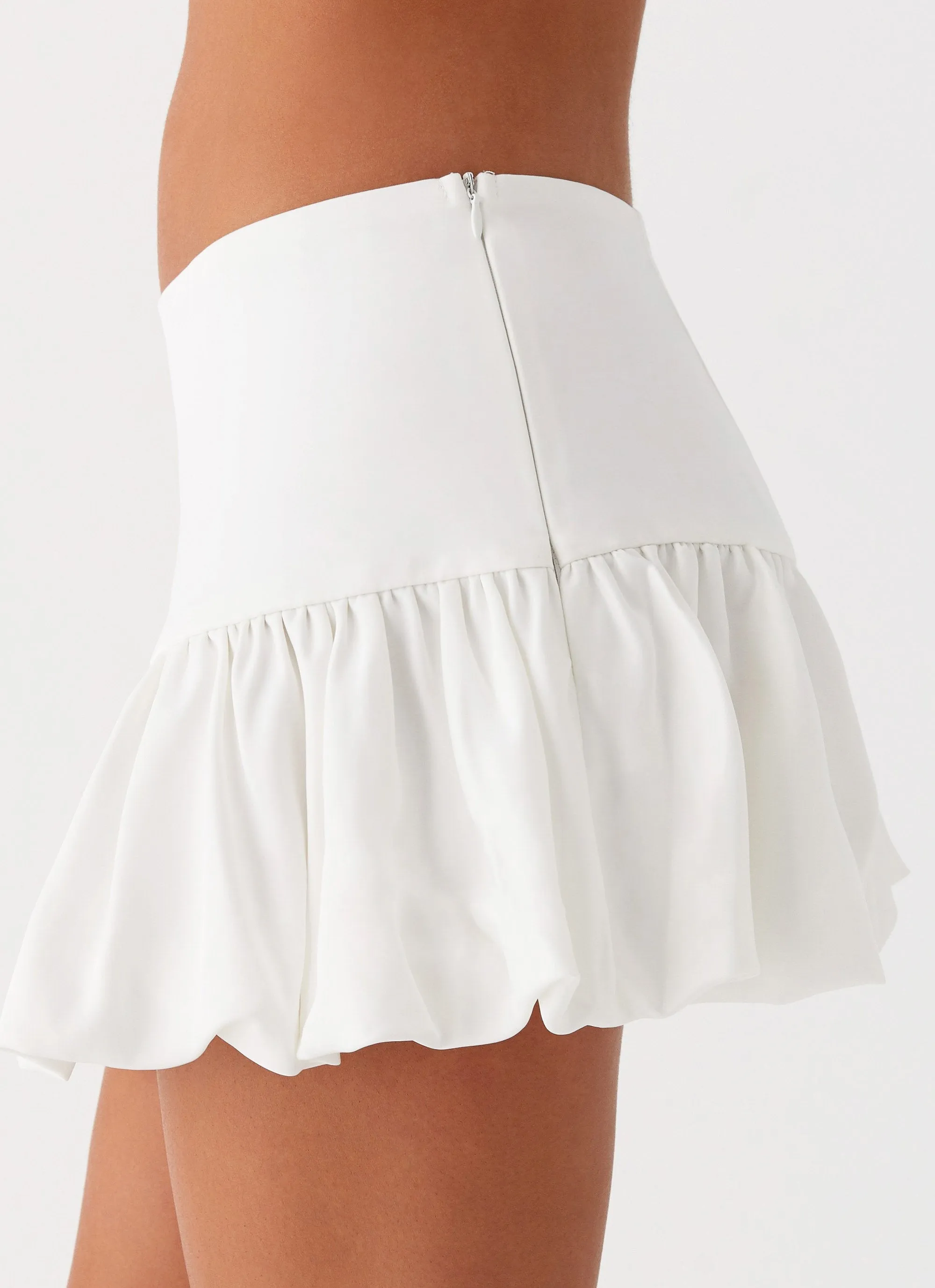 Sweet Thing Bubble Hem Mini Skirt - White sold by Peppermayo product image thumbnail 4