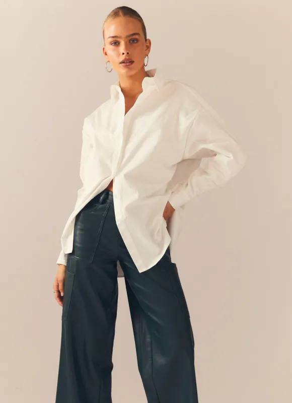 Glacier Oversized Shirt - White sold by Peppermayo