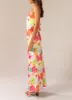 No Service Satin Maxi Dress - Blurred Blossom sold by Peppermayo