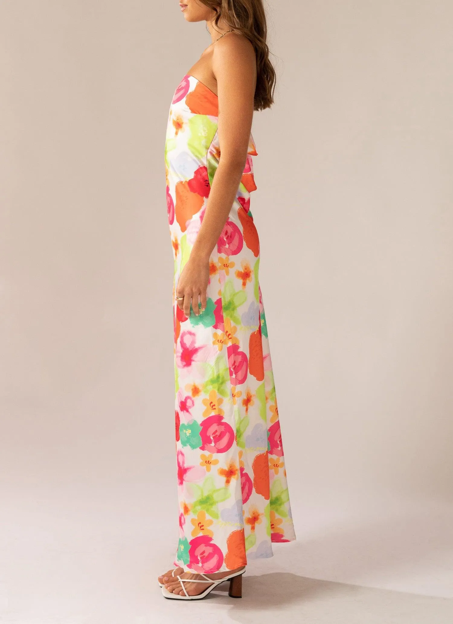 No Service Satin Maxi Dress - Blurred Blossom sold by Peppermayo product image thumbnail 5
