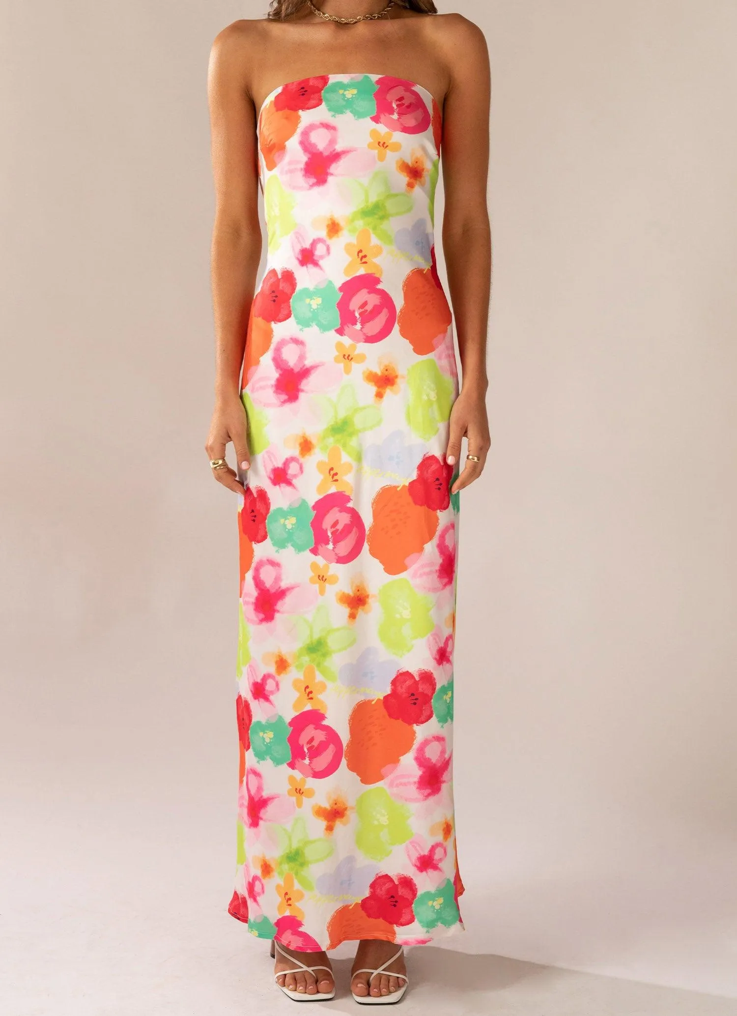 No Service Satin Maxi Dress - Blurred Blossom sold by Peppermayo product image thumbnail 4