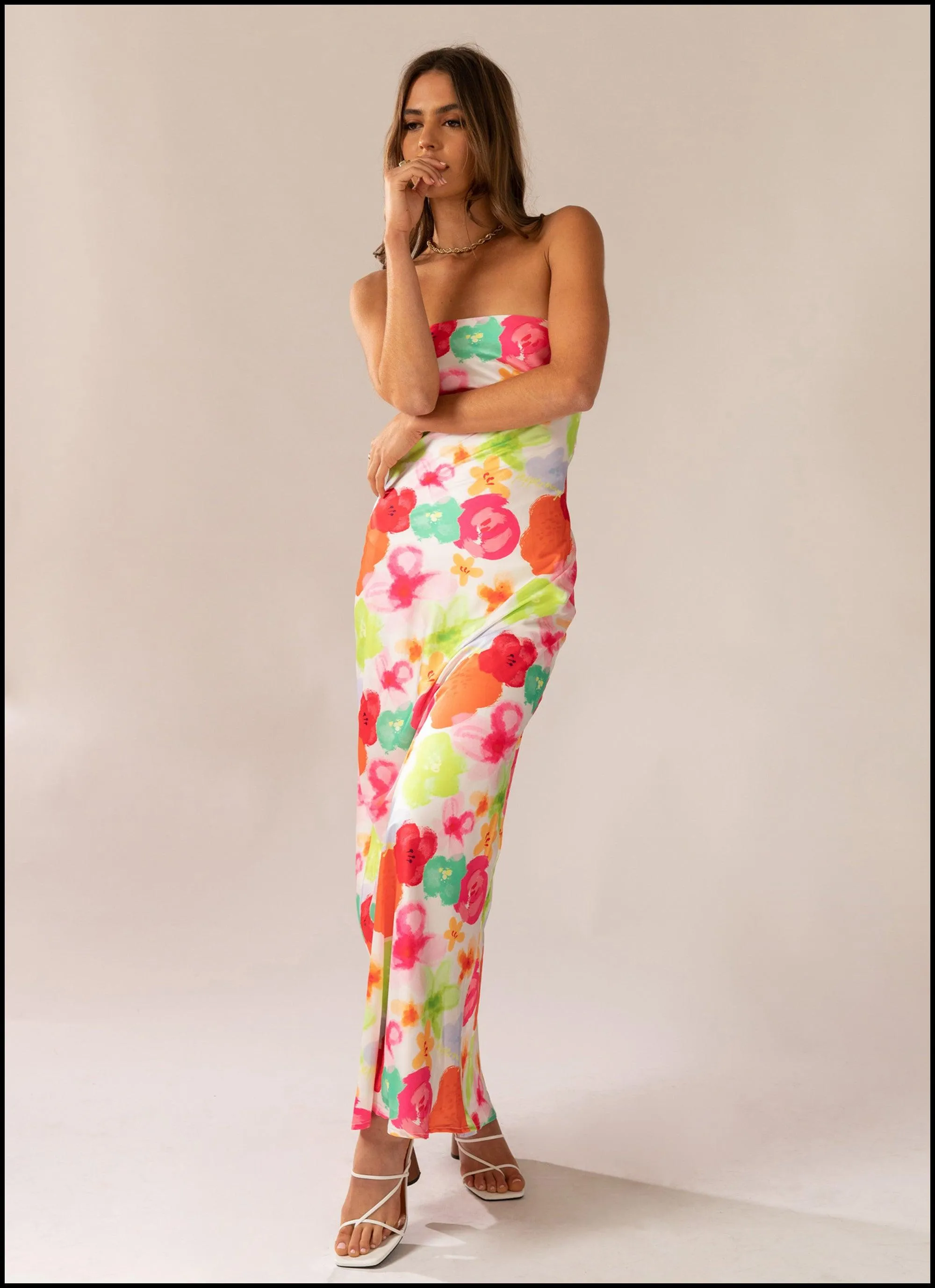 No Service Satin Maxi Dress - Blurred Blossom sold by Peppermayo product image thumbnail 2
