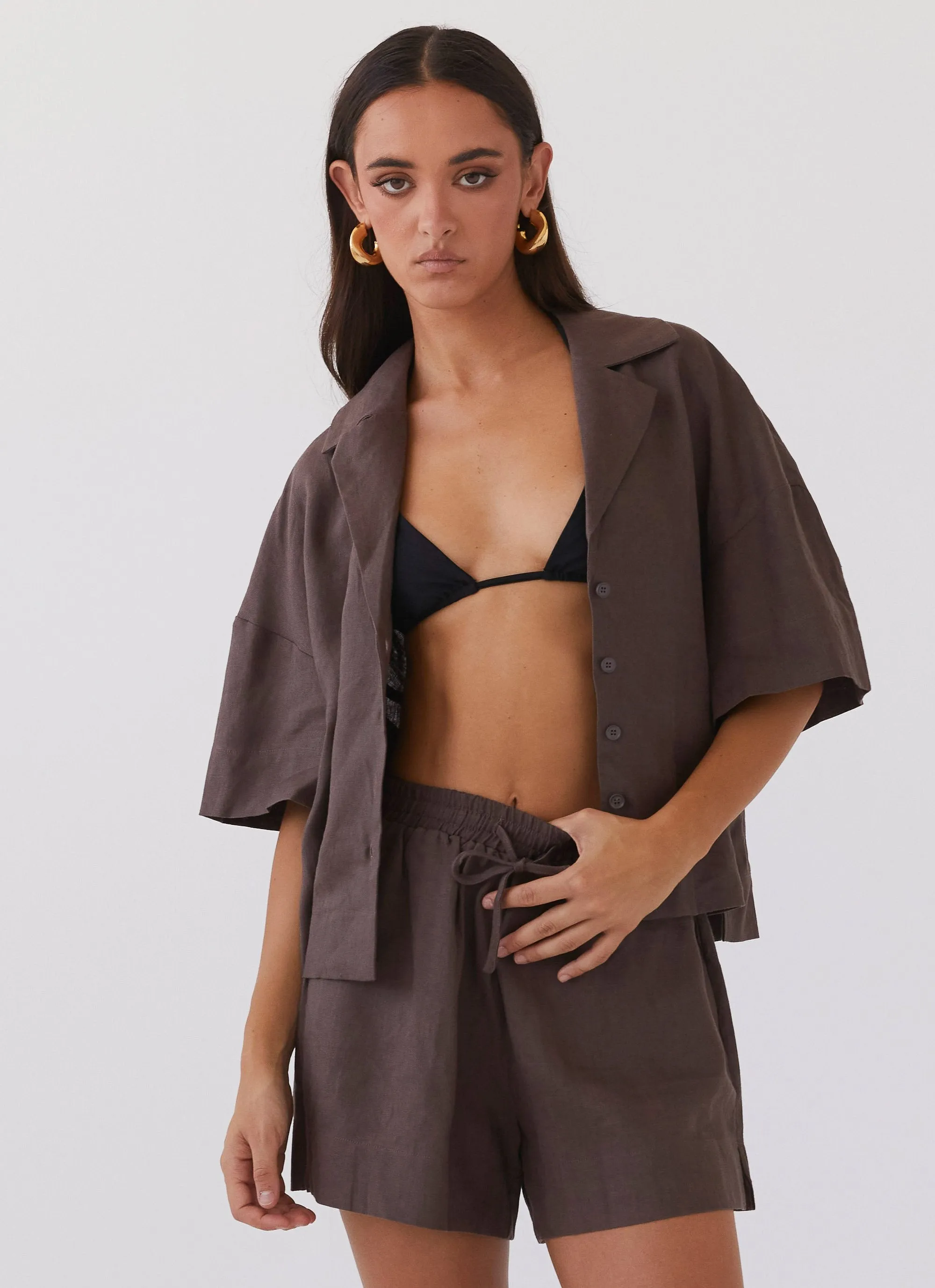 Chelsea Lounge Linen Shirt - Chestnut sold by Peppermayo product image thumbnail 5