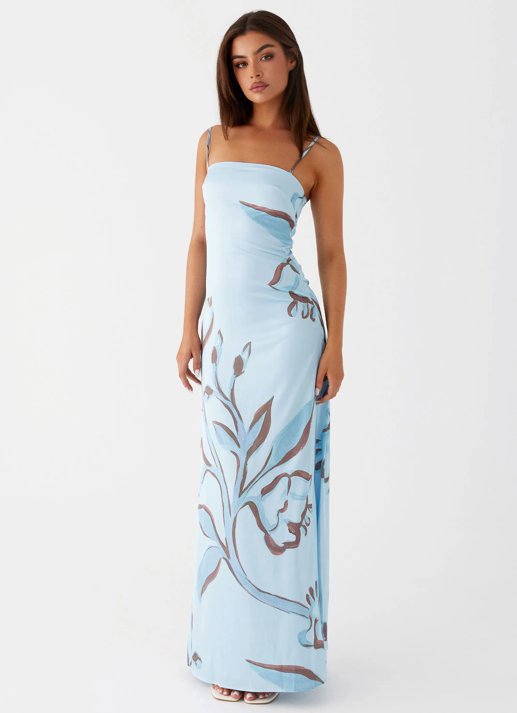 Aster Bloom Maxi Dress - Blue Floral sold by Peppermayo