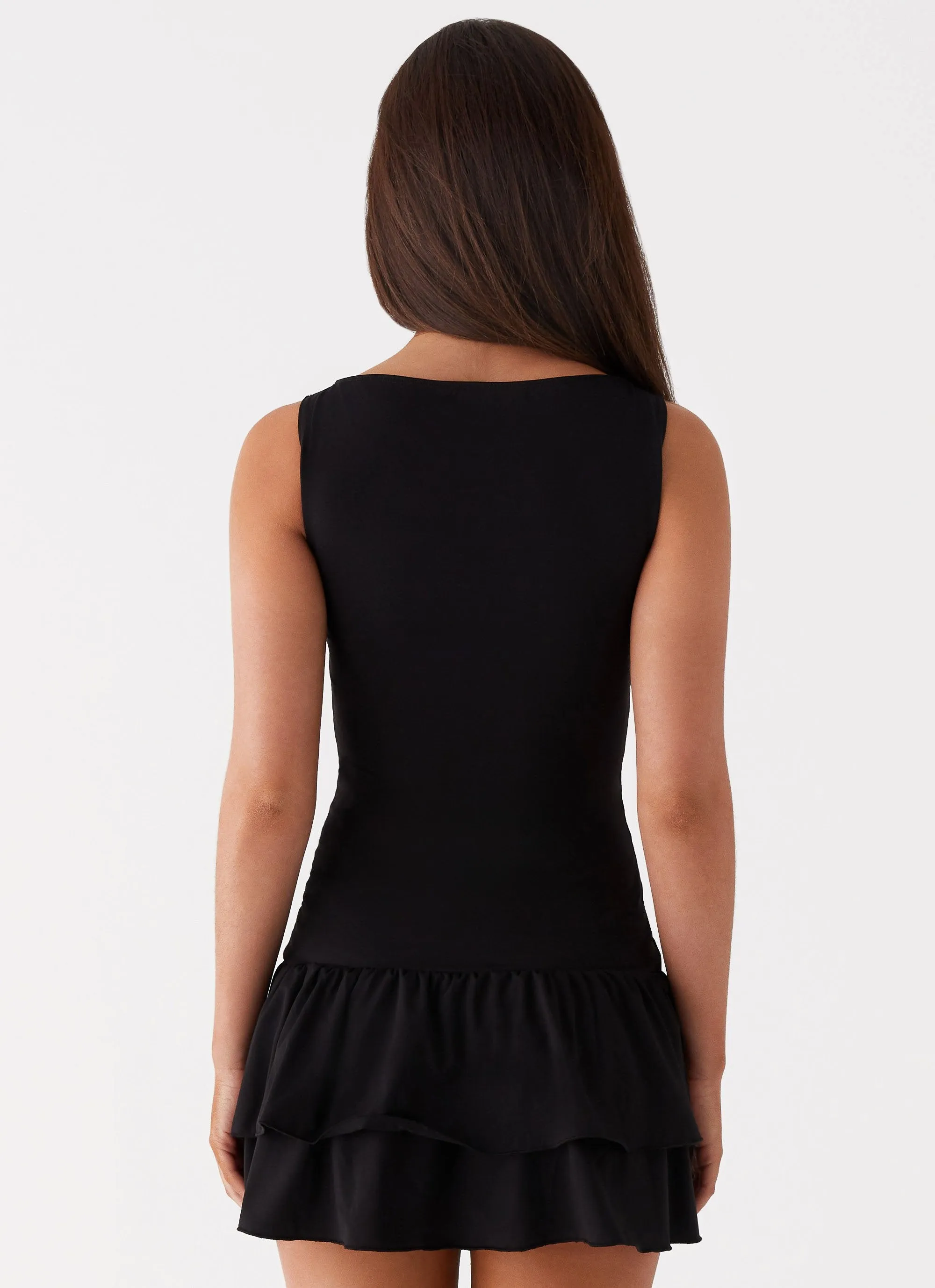 Rhiannon Frill Mini Dress - Black sold by Peppermayo product image thumbnail 4