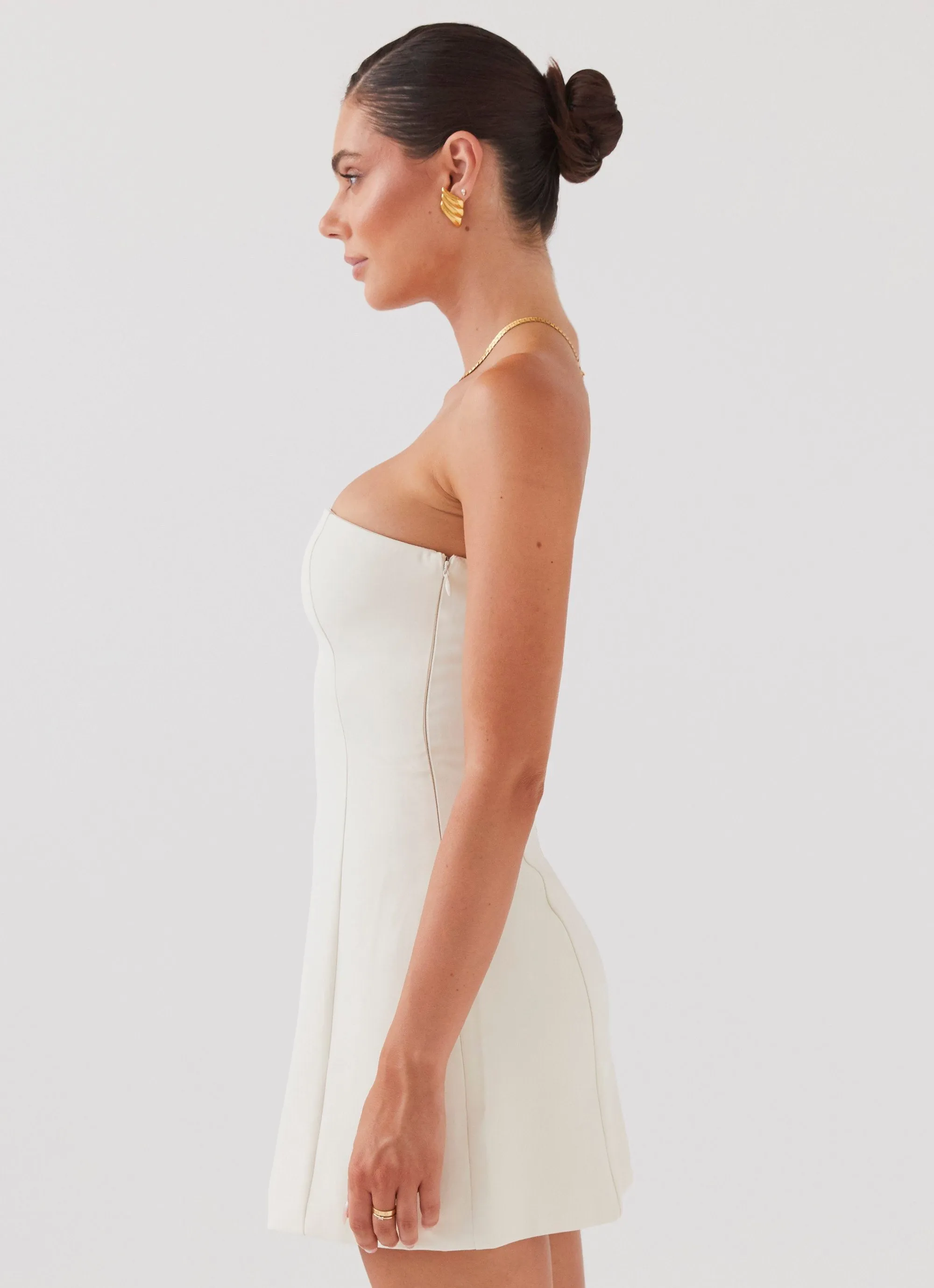 Ayanna Strapless Mini Dress - Ivory sold by Peppermayo product image thumbnail 3