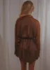 Faye Mini Shirt Dress - Choc Brown sold by Peppermayo