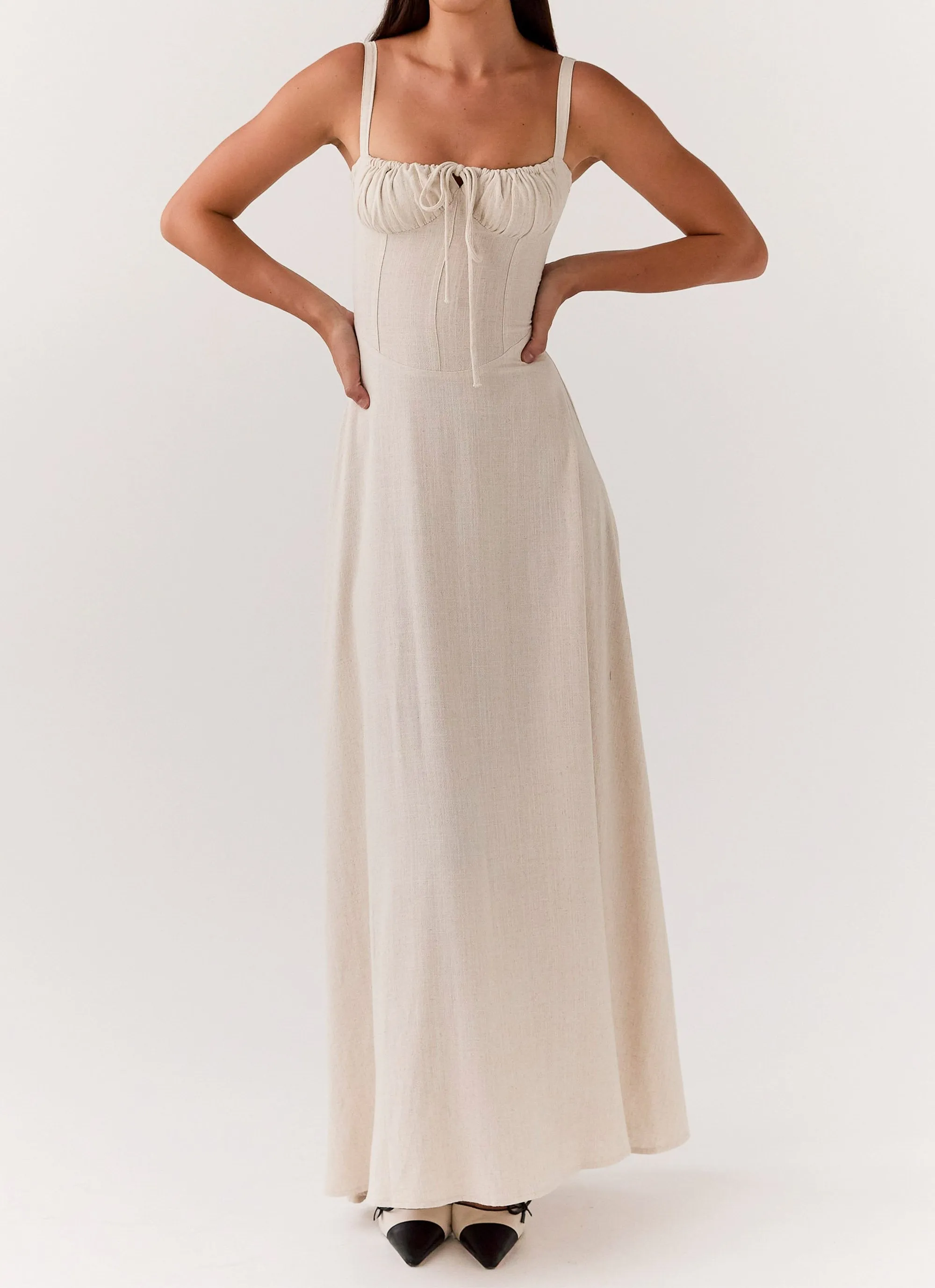 Mimi Linen Maxi Dress - Oatmeal sold by Peppermayo product image thumbnail 5