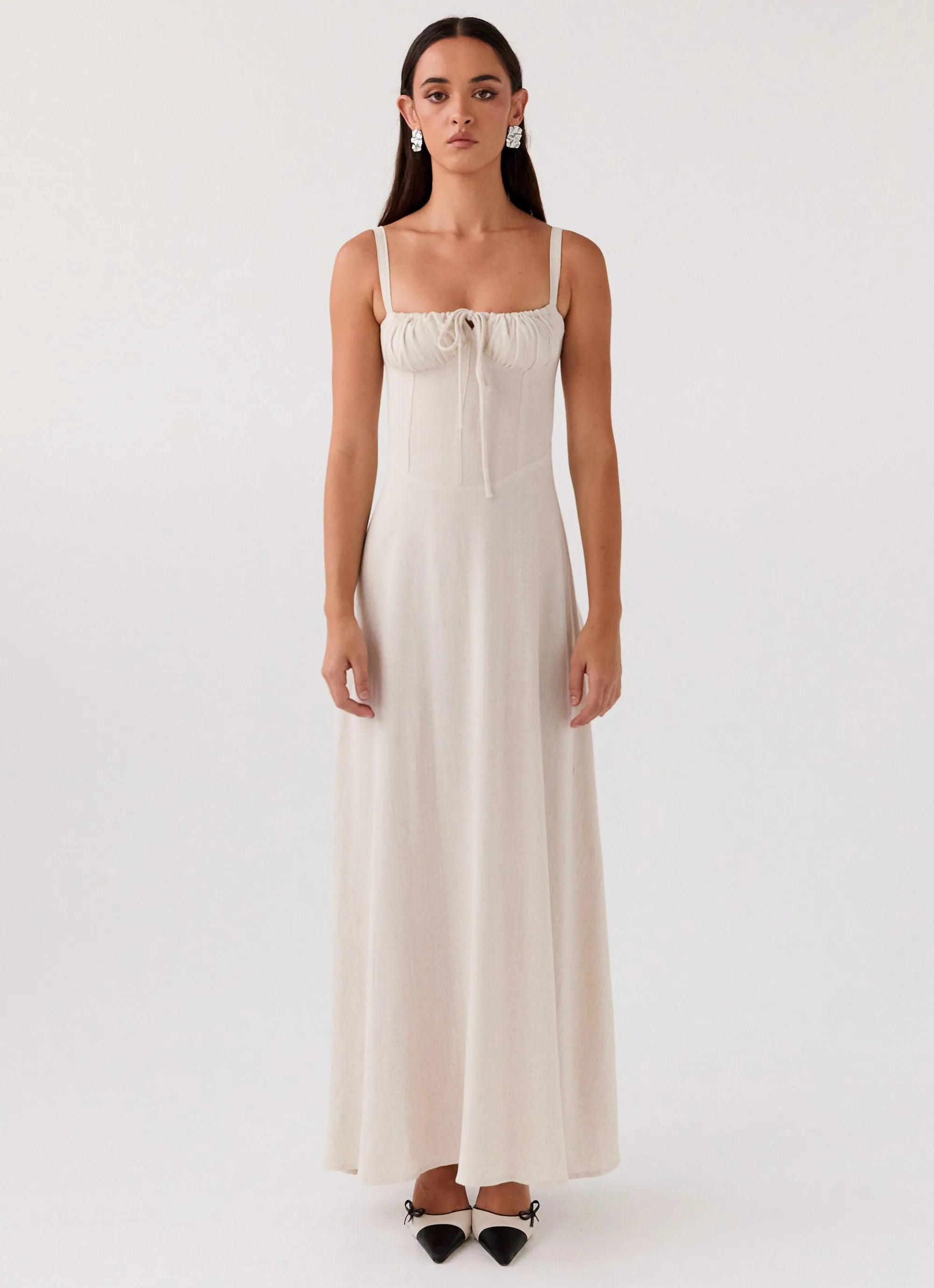 Mimi Linen Maxi Dress - Oatmeal sold by Peppermayo product image thumbnail 2
